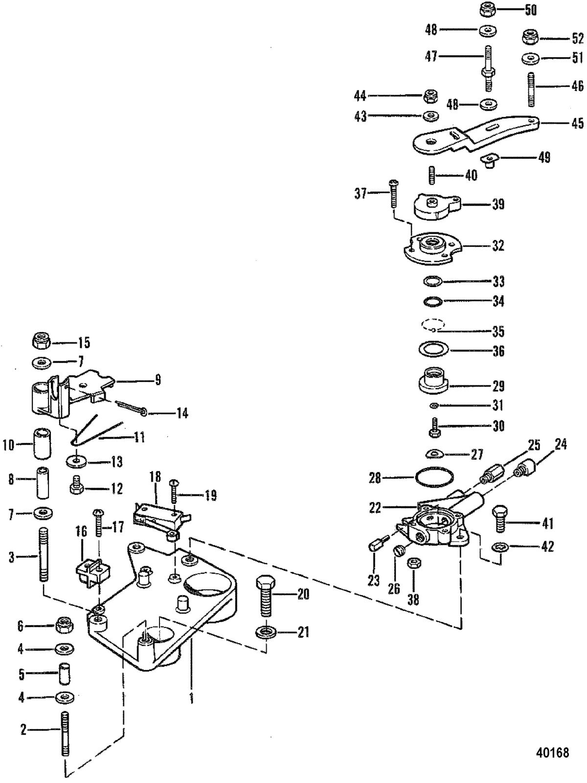MERCRUISER 260 ENGINE (G.M.) DRIVESHAFT EXTENSION COMPONENTS
