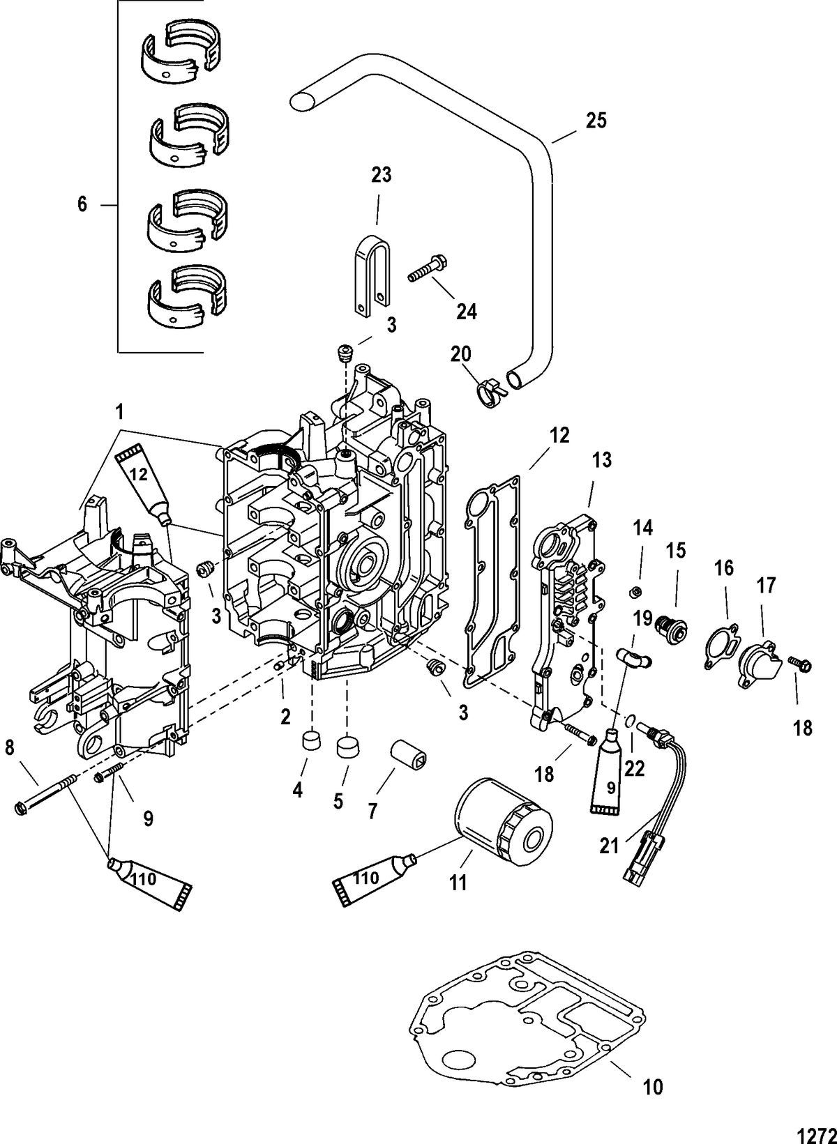MERCURY/MARINER 40 CARB 4-STROKE (3 CYLINDER) Cylinder Block
