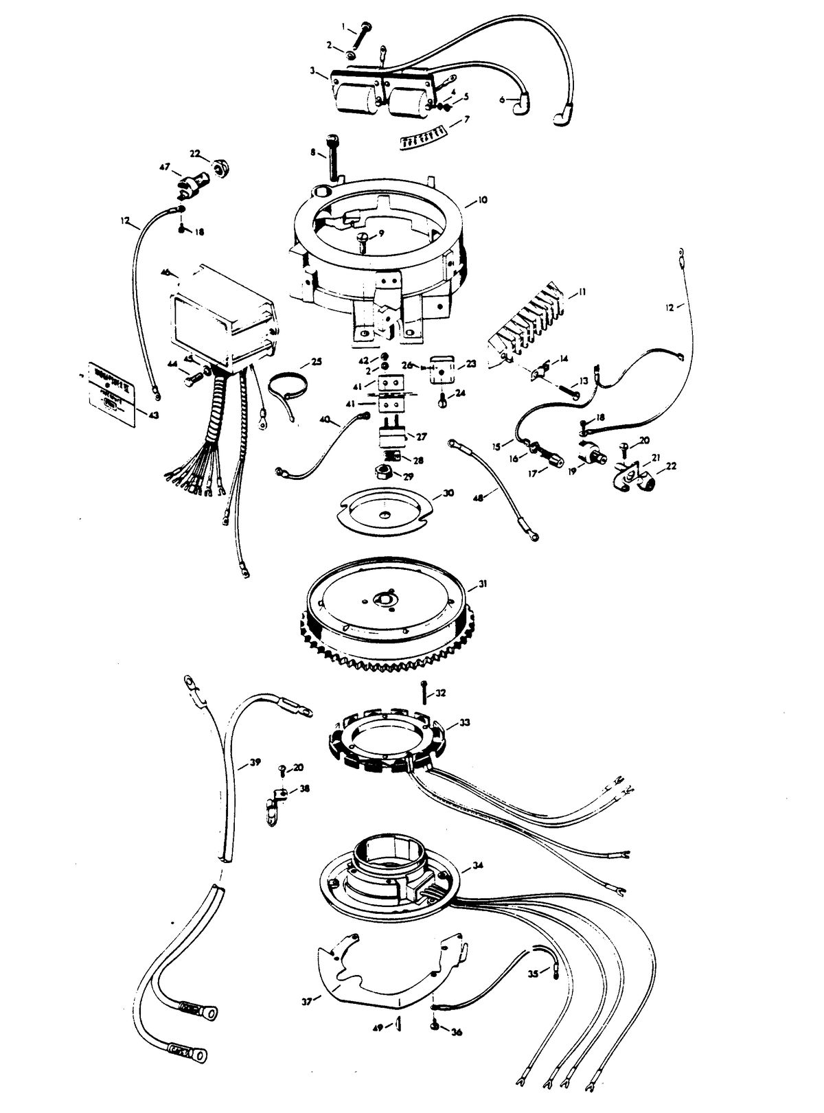 CHRYSLER 10 AND 15 H.P. ELECTRICAL COMPONENTS (C-D ALTERNATOR MODELS)