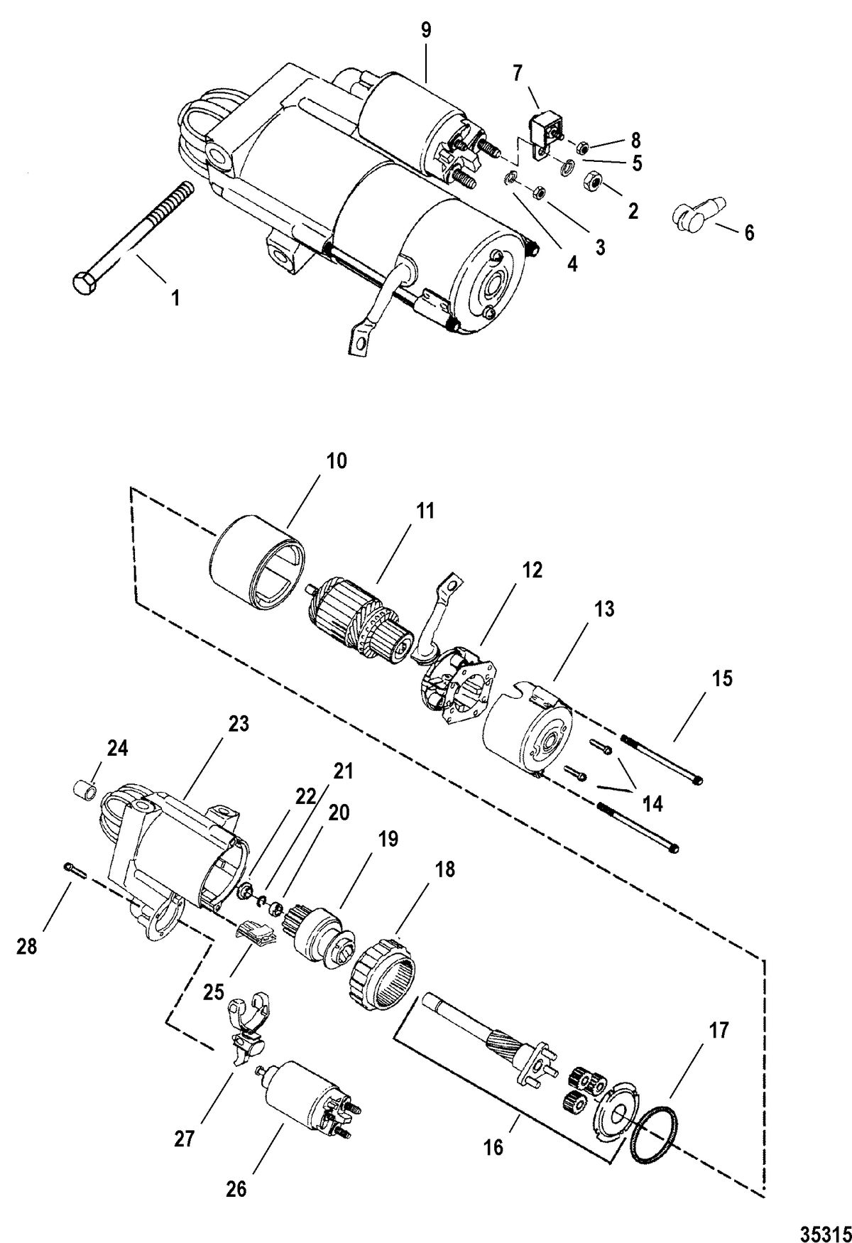 MERCRUISER 5.7L COMPETITION SKI ENGINE (GEN +) STARTER MOTOR(PG260-F1)