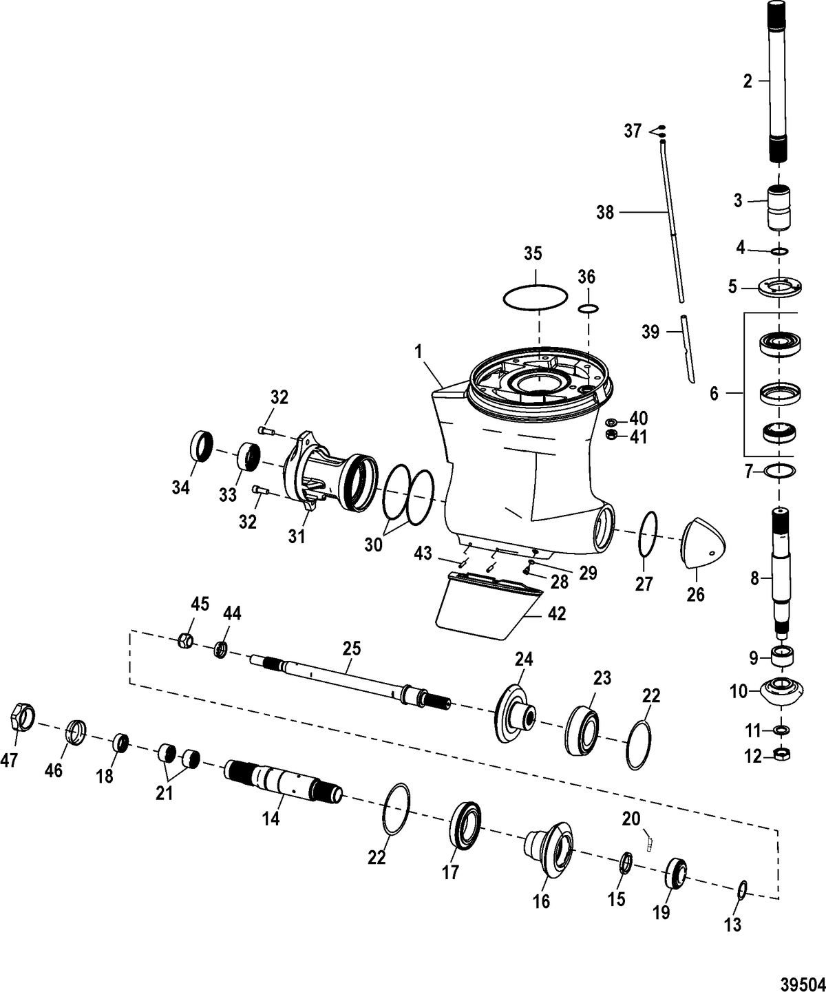 MERCRUISER ZEUS JH Gear Housing, Design-I (0M963534 and Below)