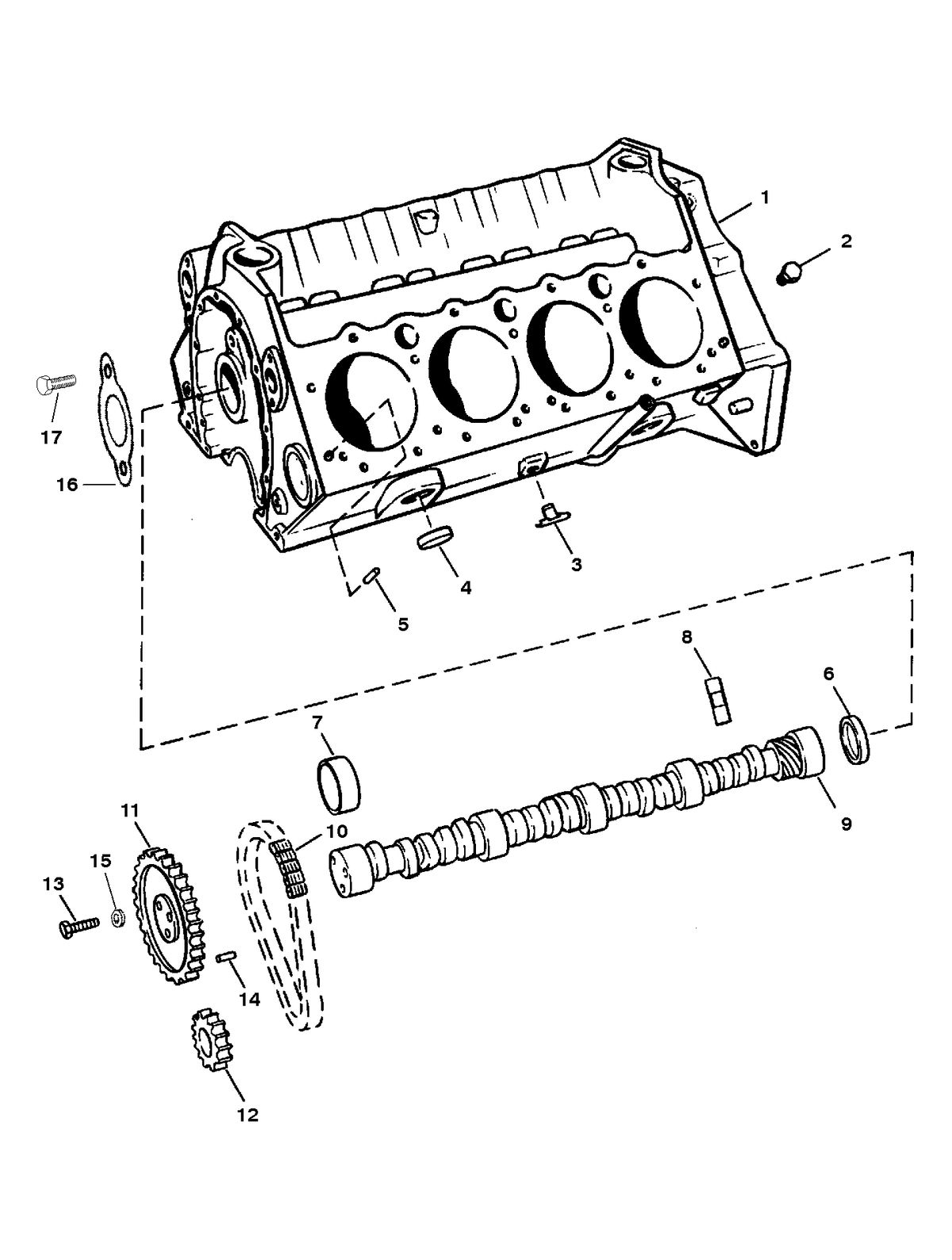 RACE STERNDRIVE 500 H.P. 8.2L (502 CI) ENGINE CYLINDER BLOCK AND CAMSHAFT