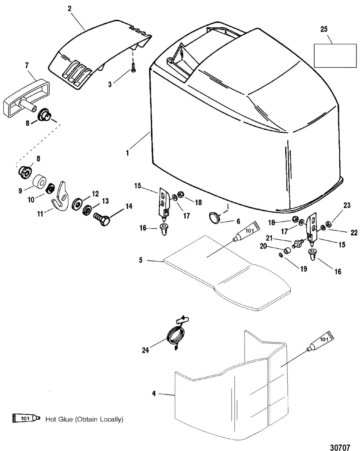 MERCURY/MARINER 150/175/200 EFI TOP COWL