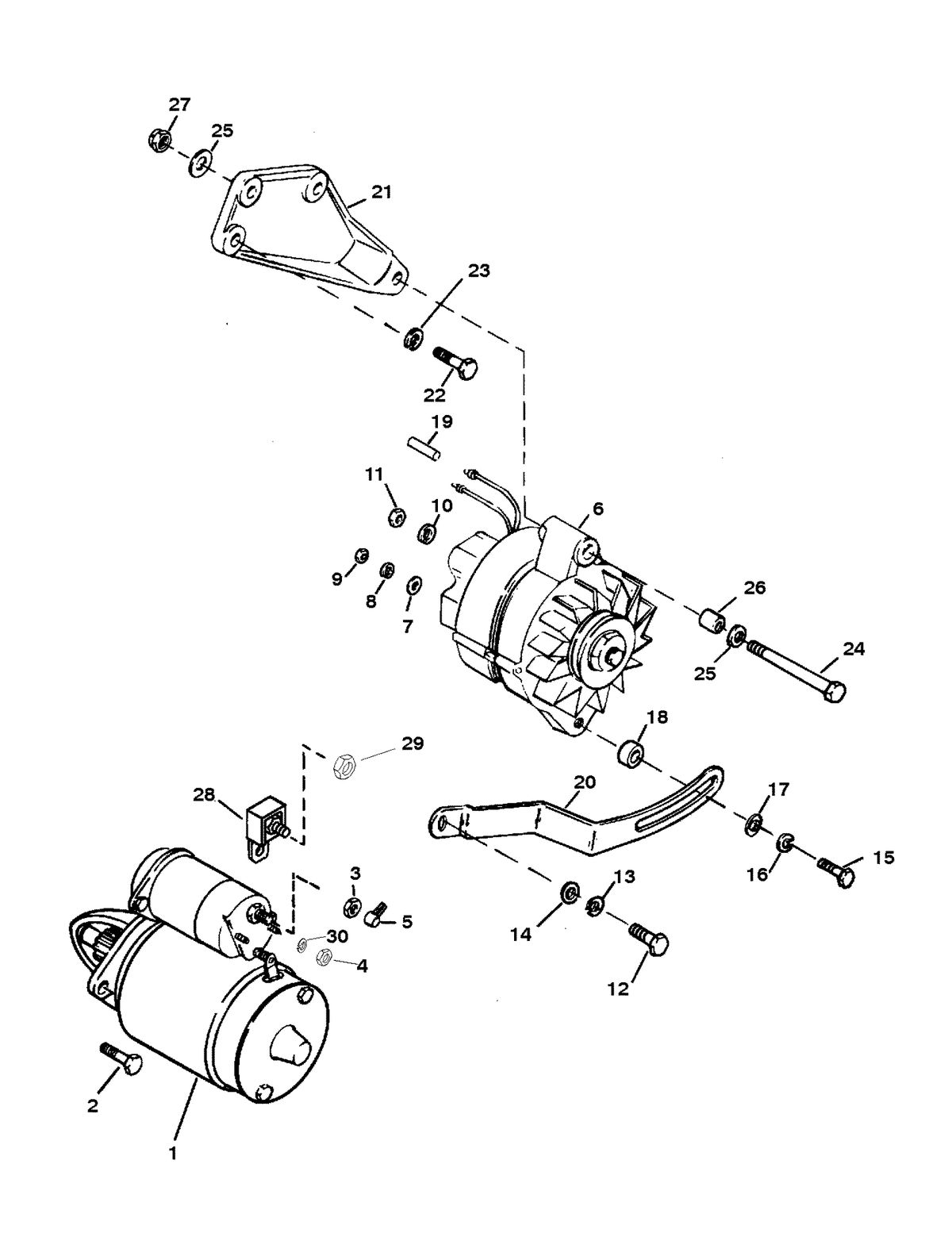 MERCRUISER 350 MAGNUM EFI TOURNAMENT SKI STARTER AND ALTERNATOR