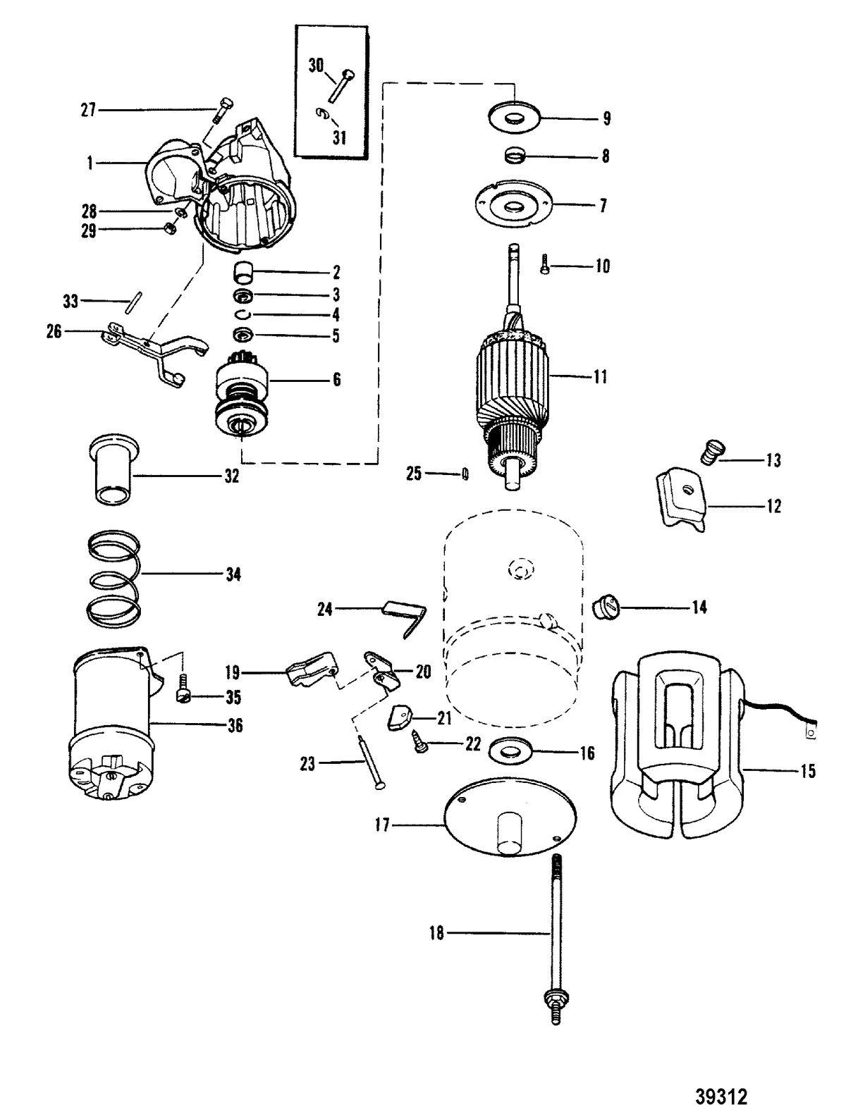 MERCRUISER 898/200/228/230/260 HP R/MR/ALPHA ONE STARTER MOTOR(USE WITH 12-3/4" FLYWHEEL)
