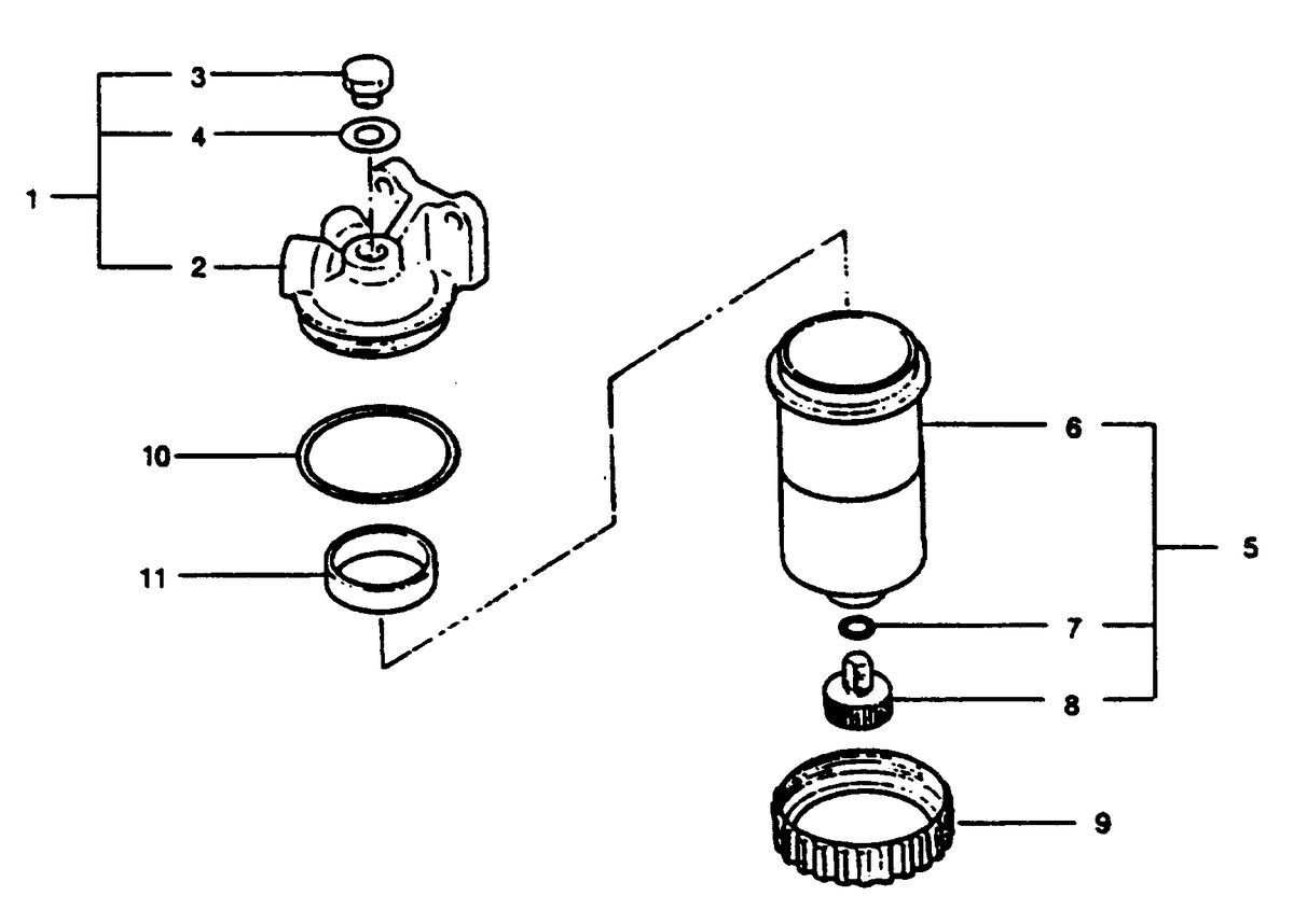 MERCRUISER HINO DIESEL 250 H.P. WATER SEPARATOR ASSEMBLY