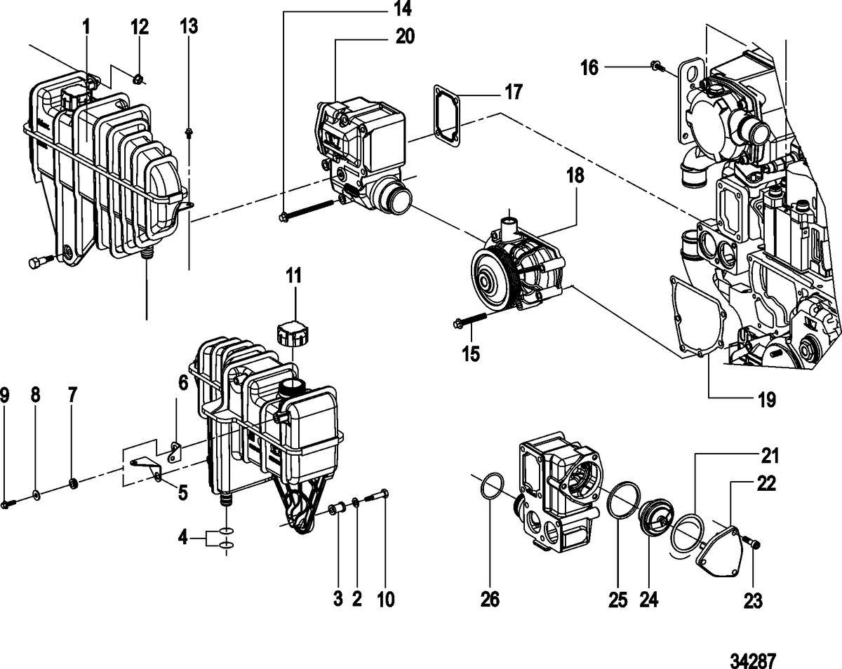 MERCRUISER CUMMINS/MERCRUISER DIESEL QSD-4.2L Cooling System Components