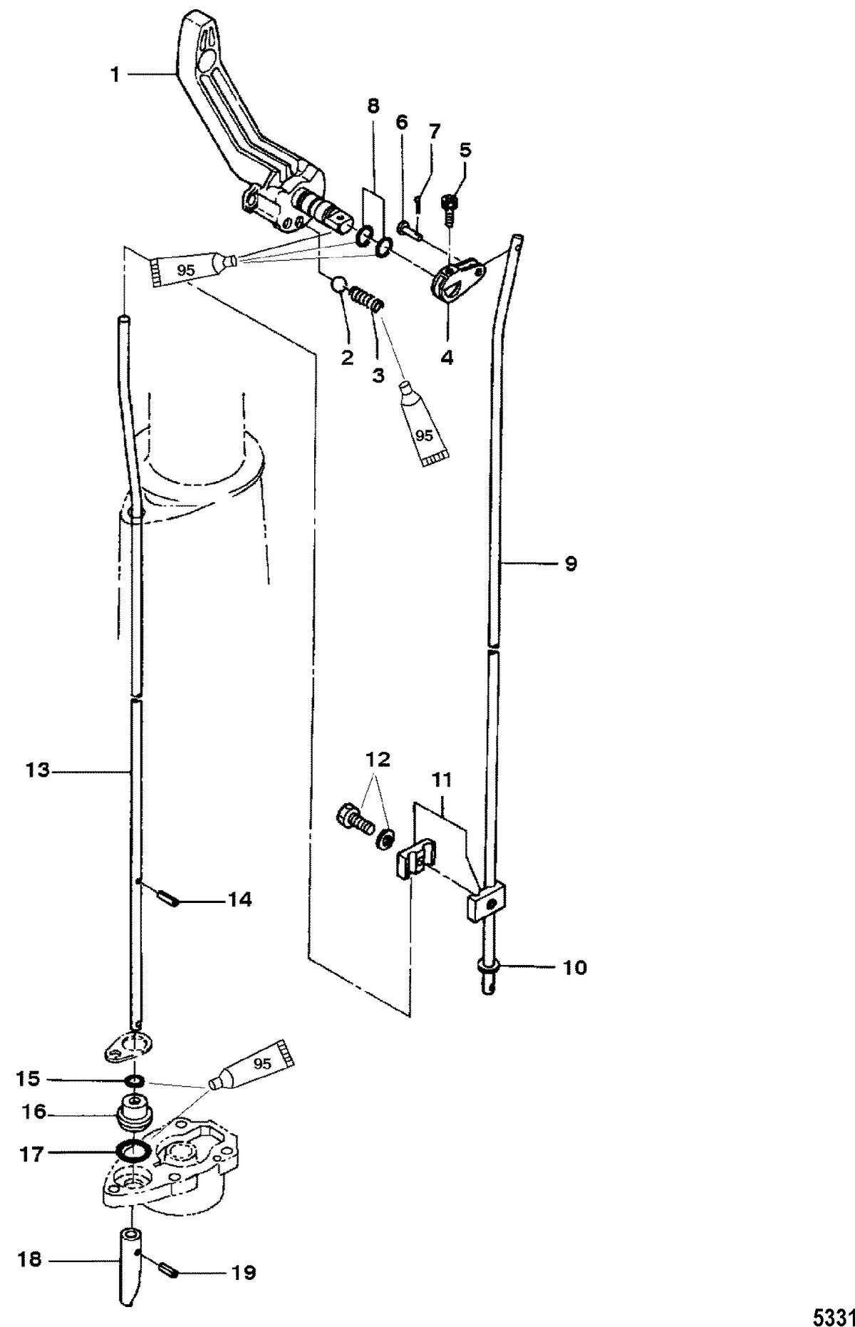 MERCURY/MARINER 4/5 HP Shift Components