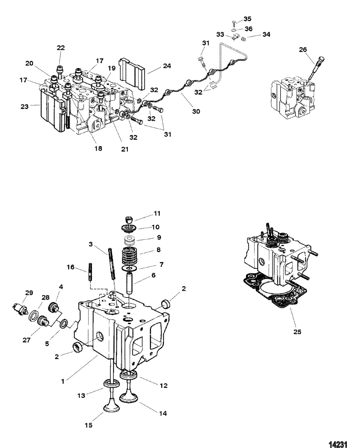 MERCRUISER CUMMINS/MERCRUSER DIESEL (2.8L/165) (4.2L/250) Cylinder Head
