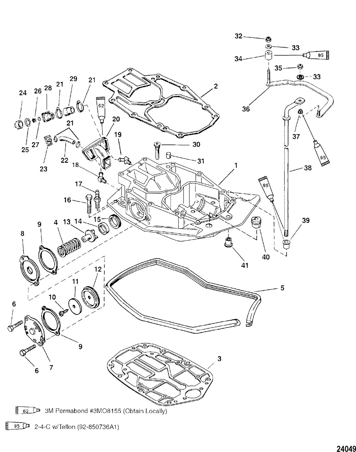 MERCURY/MARINER 225/225 SEAPRO/MARATHON (3.0L) CARB EXHAUST PLATE