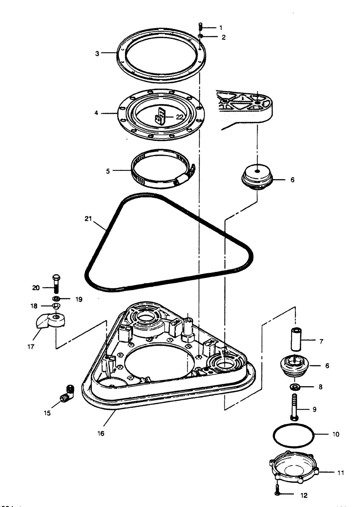 FORCE FORCE 1989 85 H.P. "A" MODEL L-DRIVE TRANSOM PLATE