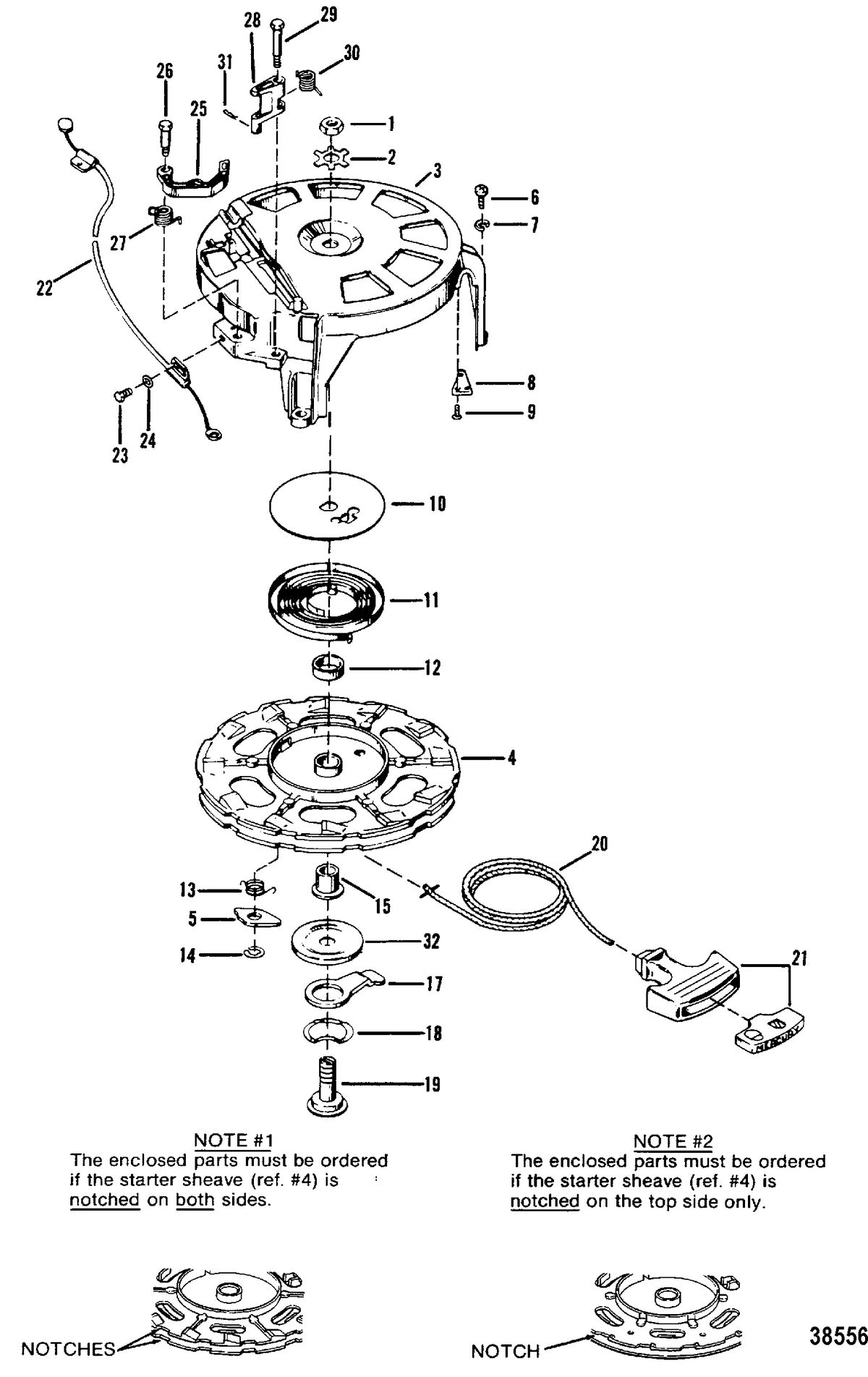 MERCURY/MARINER 45/50 HP STARTER REWIND
