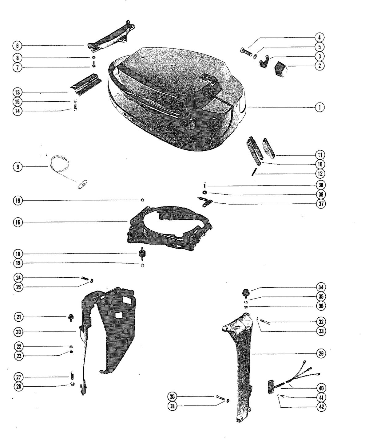 MARINER MARINER 115 TOP COWL AND SUPPORT BRACKETS