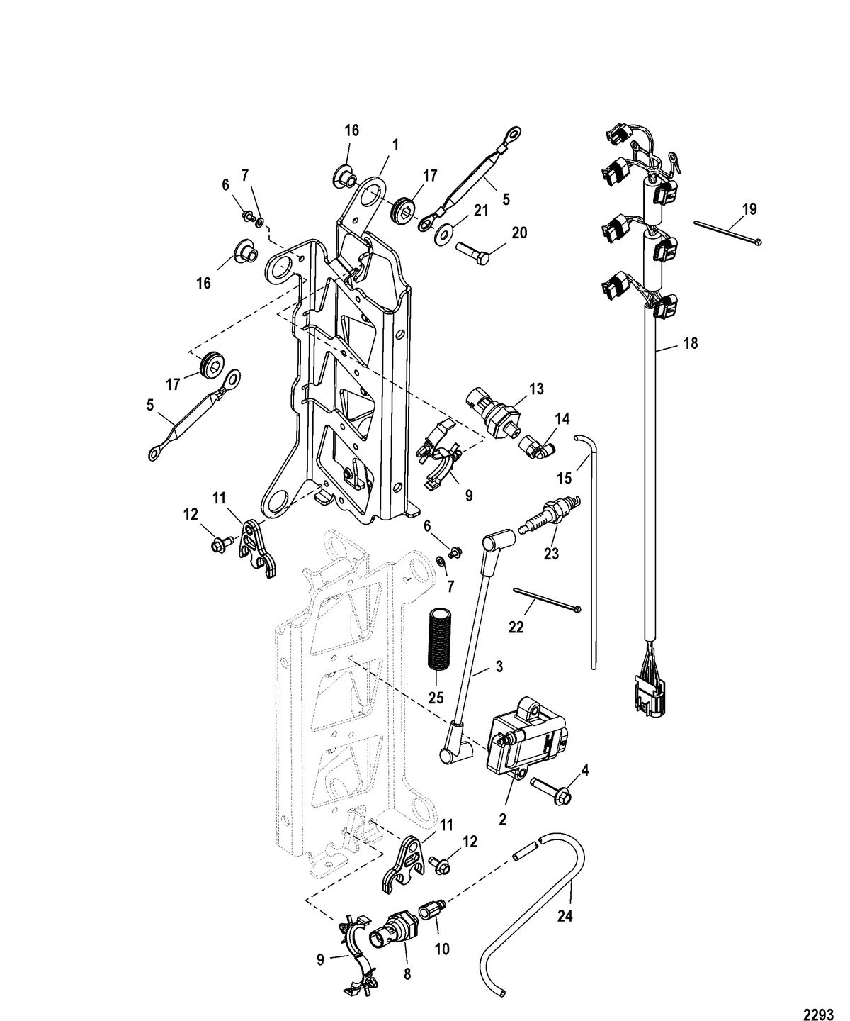 RACE OUTBOARD 2.5XS DFI (2.5L) Coil Plate Assembly