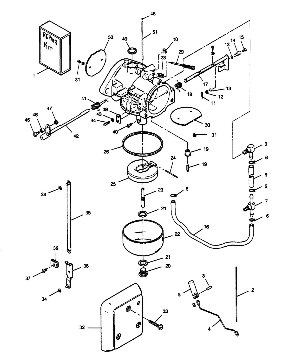 FORCE FORCE 1989 125 HP "A" MODELS CARBURETOR