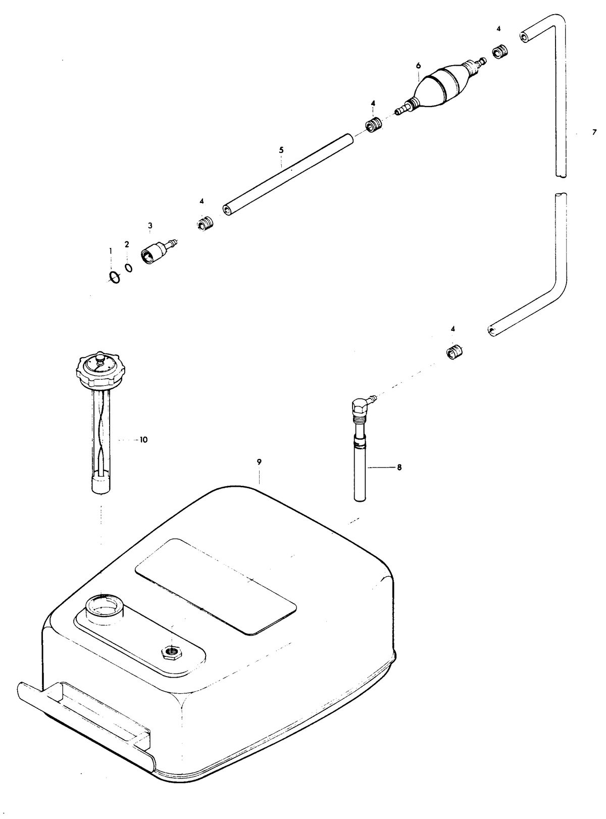 CHRYSLER 25 H.P. FUEL TANK AND LINE