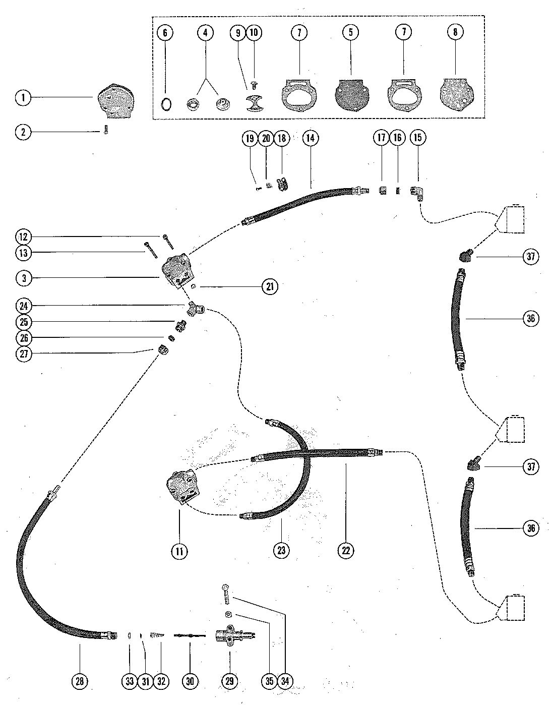 MERCURY MERC 1000BP /1250BP FUEL PUMP AND FUEL LINE ASSEMBLY
