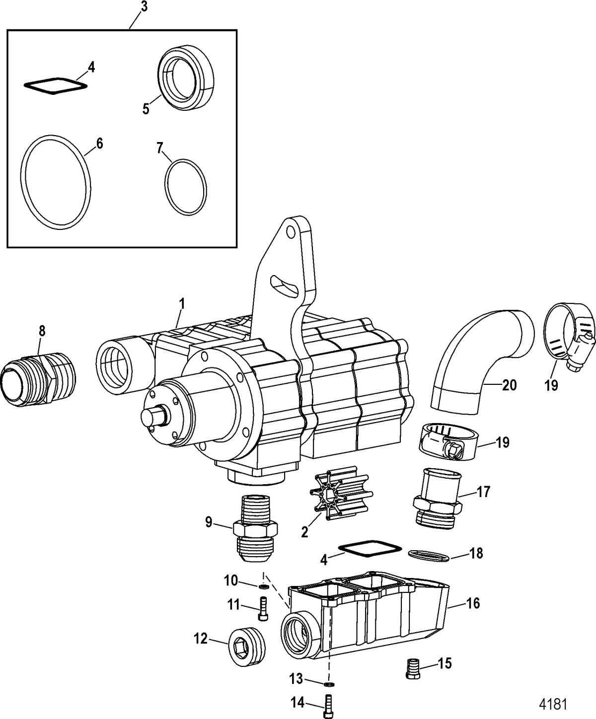 RACE STERNDRIVE 1075 SCI Cooling Components(Sea Water Pump - Design I And II)