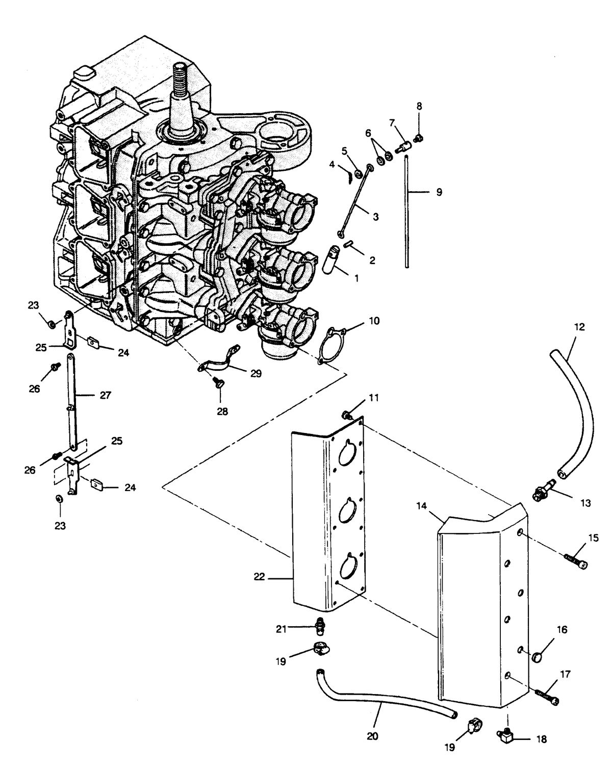 FORCE FORCE 1990 90 H.P. "A" MODEL L-DRIVE INTAKE COVER