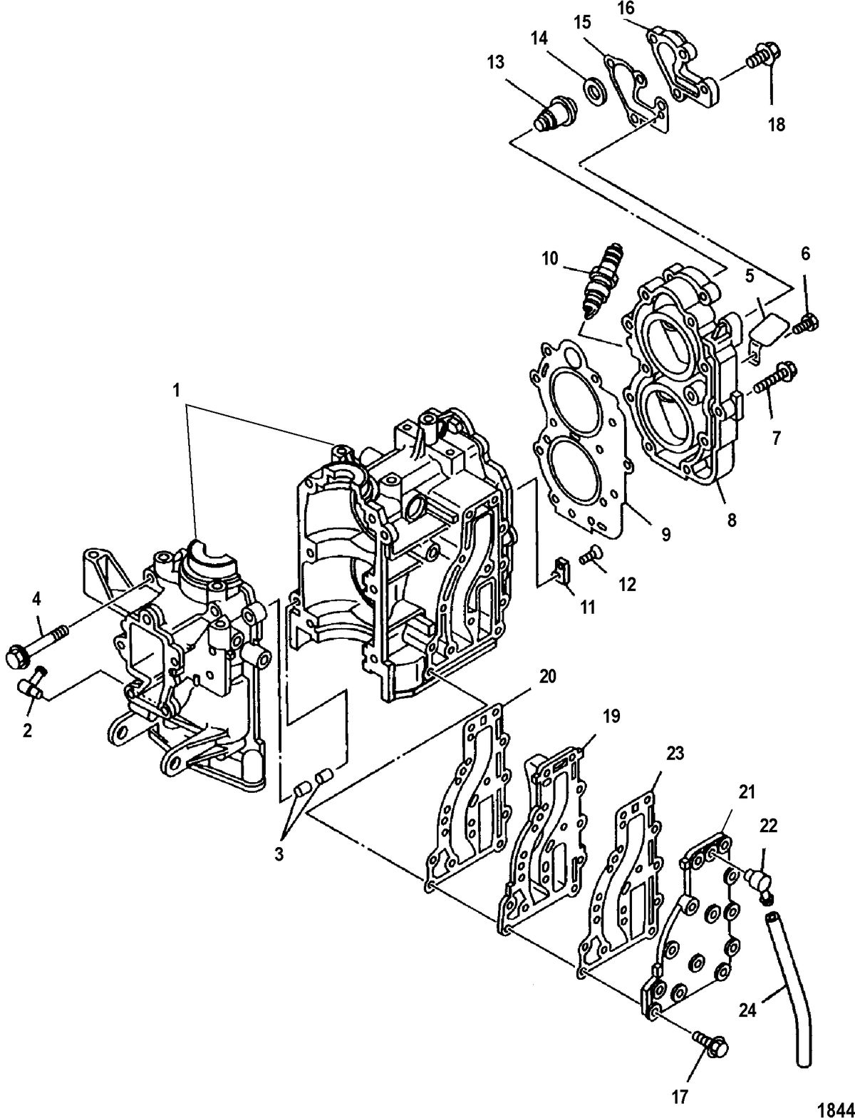 MARINER 15HP KEROSENE CYLINDER BLOCK AND CYLINDER HEAD