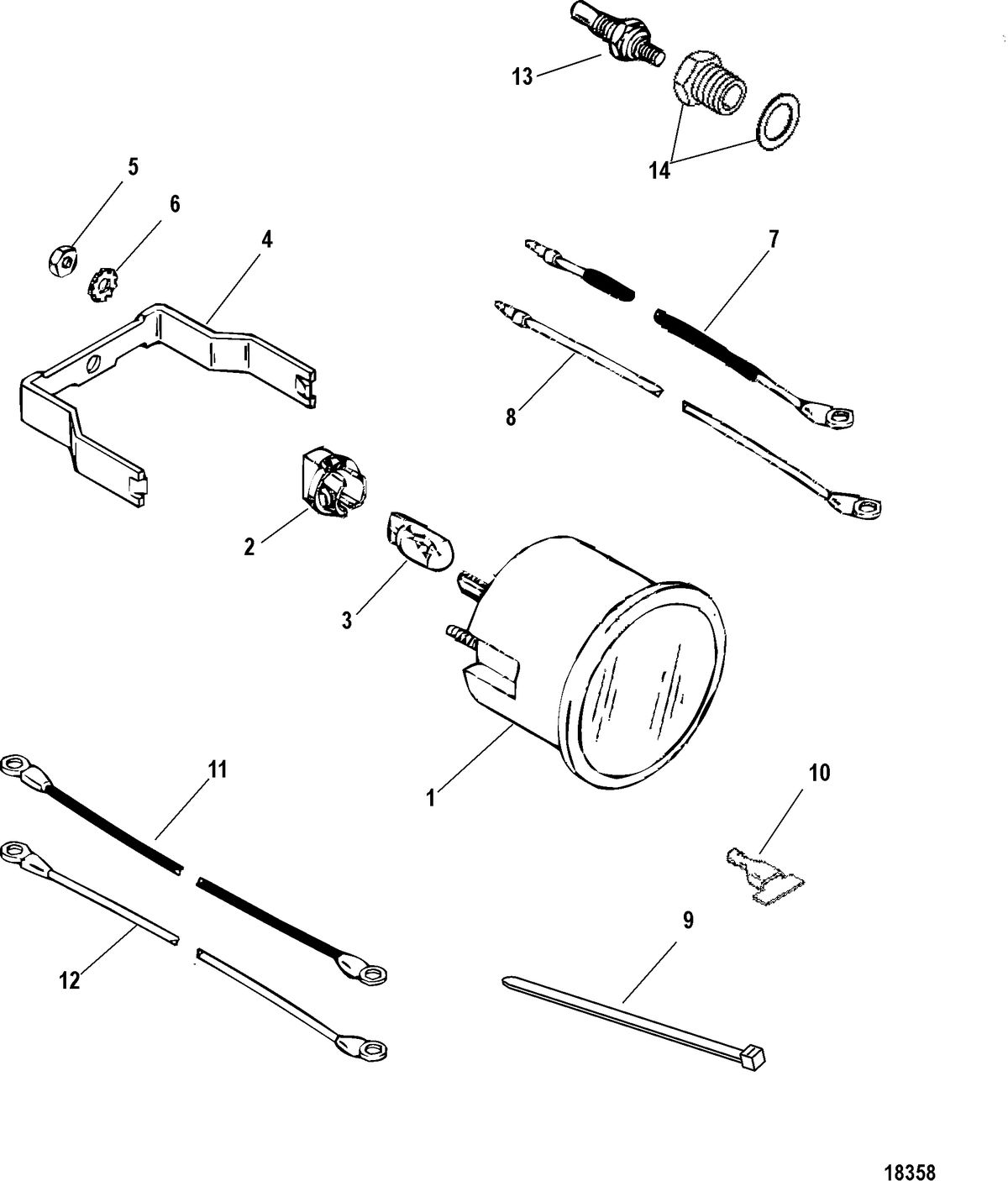ACCESSORIES INSTRUMENTATION-GAUGES AND COMPONENTS Gauge and Mounting Hardware, Water Temperature (60-200 F)