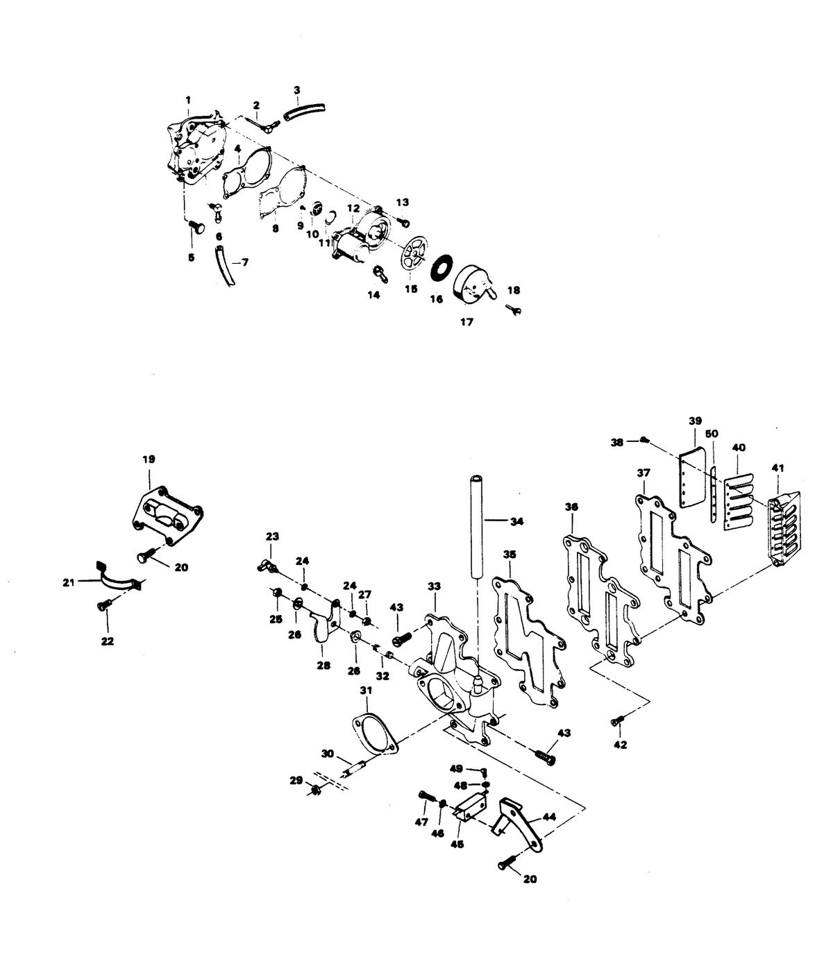 CHRYSLER 105 H.P. FUEL PUMP AND REED PLATE