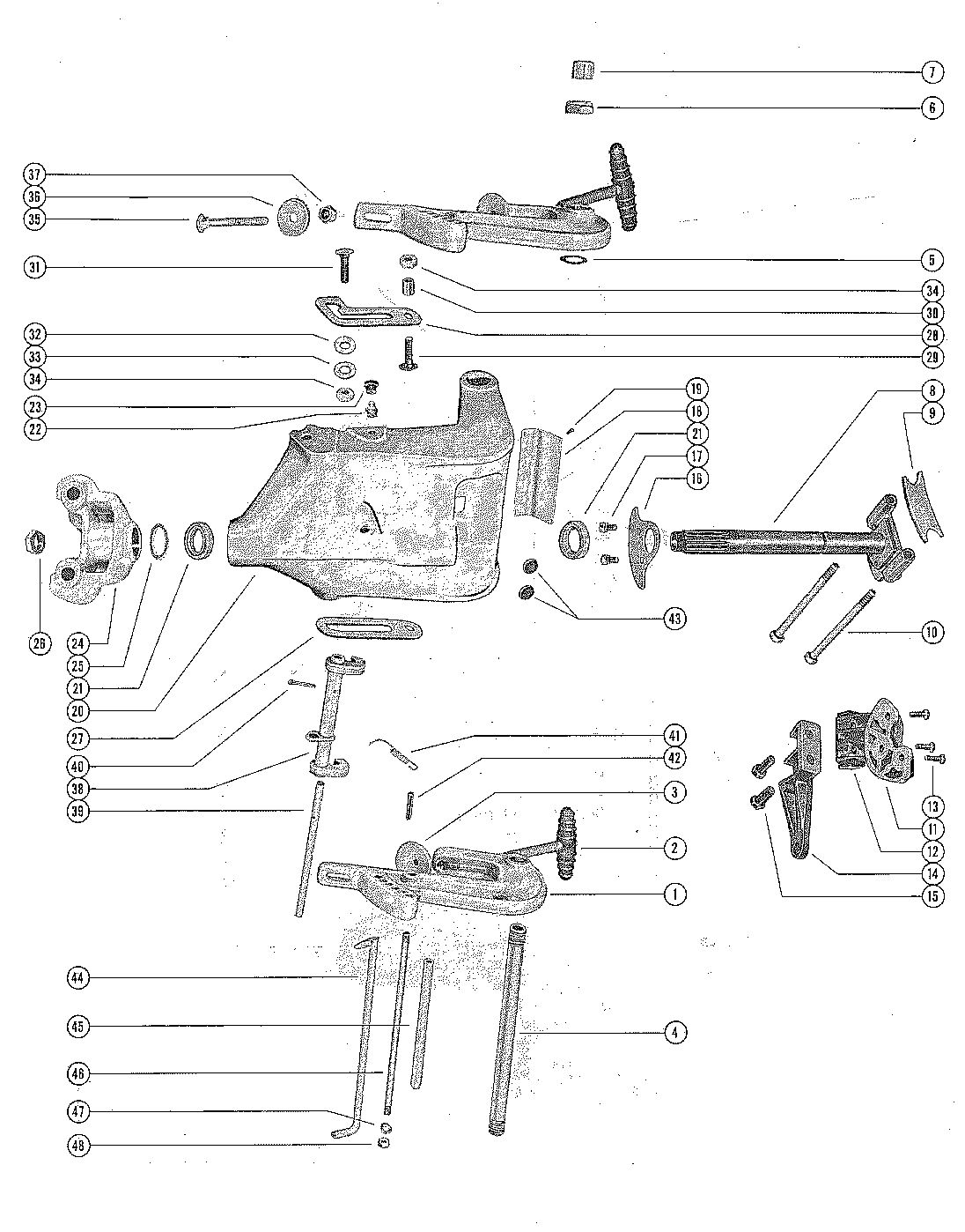 MERCURY MERC 350 CLAMP AND SWIVEL BRACKET ASSEMBLY