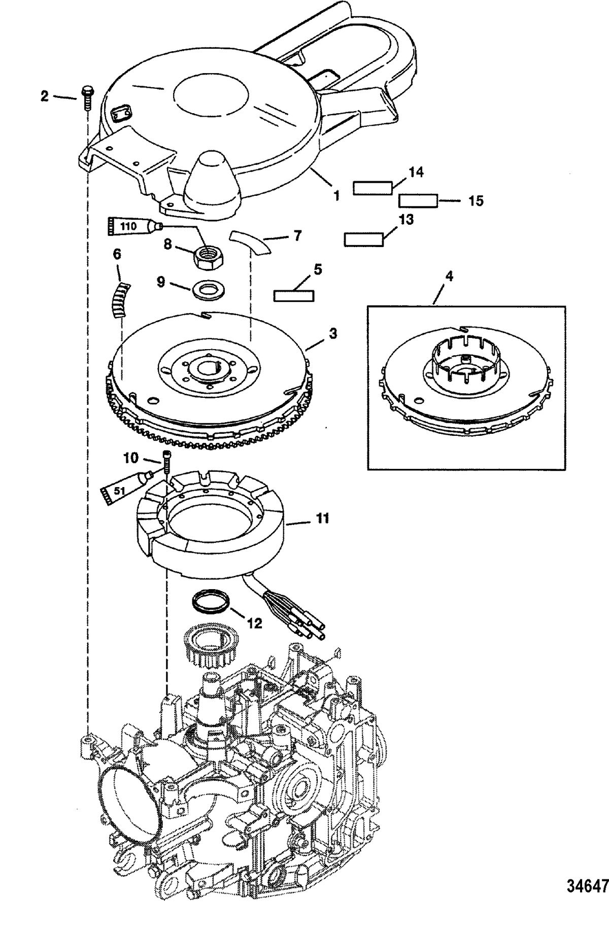 MERCURY/MARINER 25 (4-STROKE) Flywheel