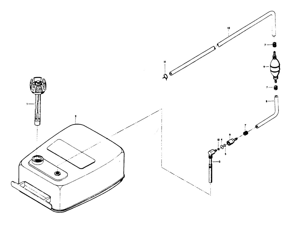 CHRYSLER 100 H.P. FUEL TANK AND LINE