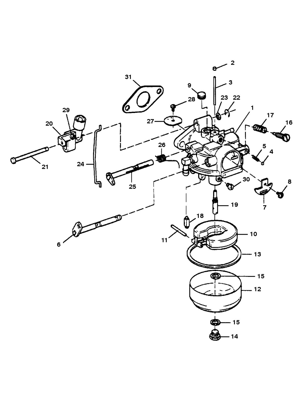 SEARS 5 H.P (OUTBOARD MOTOR) CARBURETOR