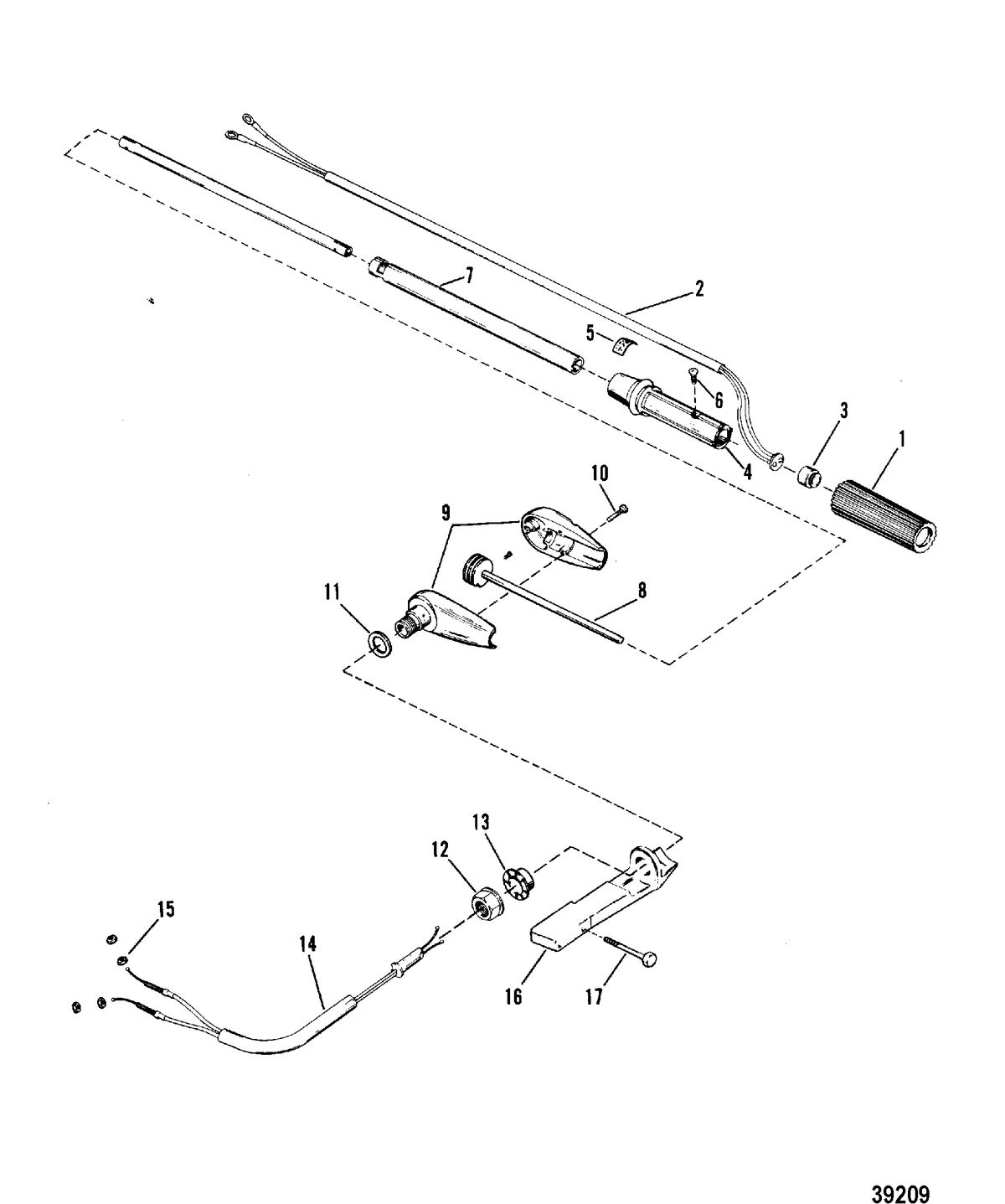 MERCURY MERC 18 STEERING HANDLE ASSEMBLY(MANUAL)