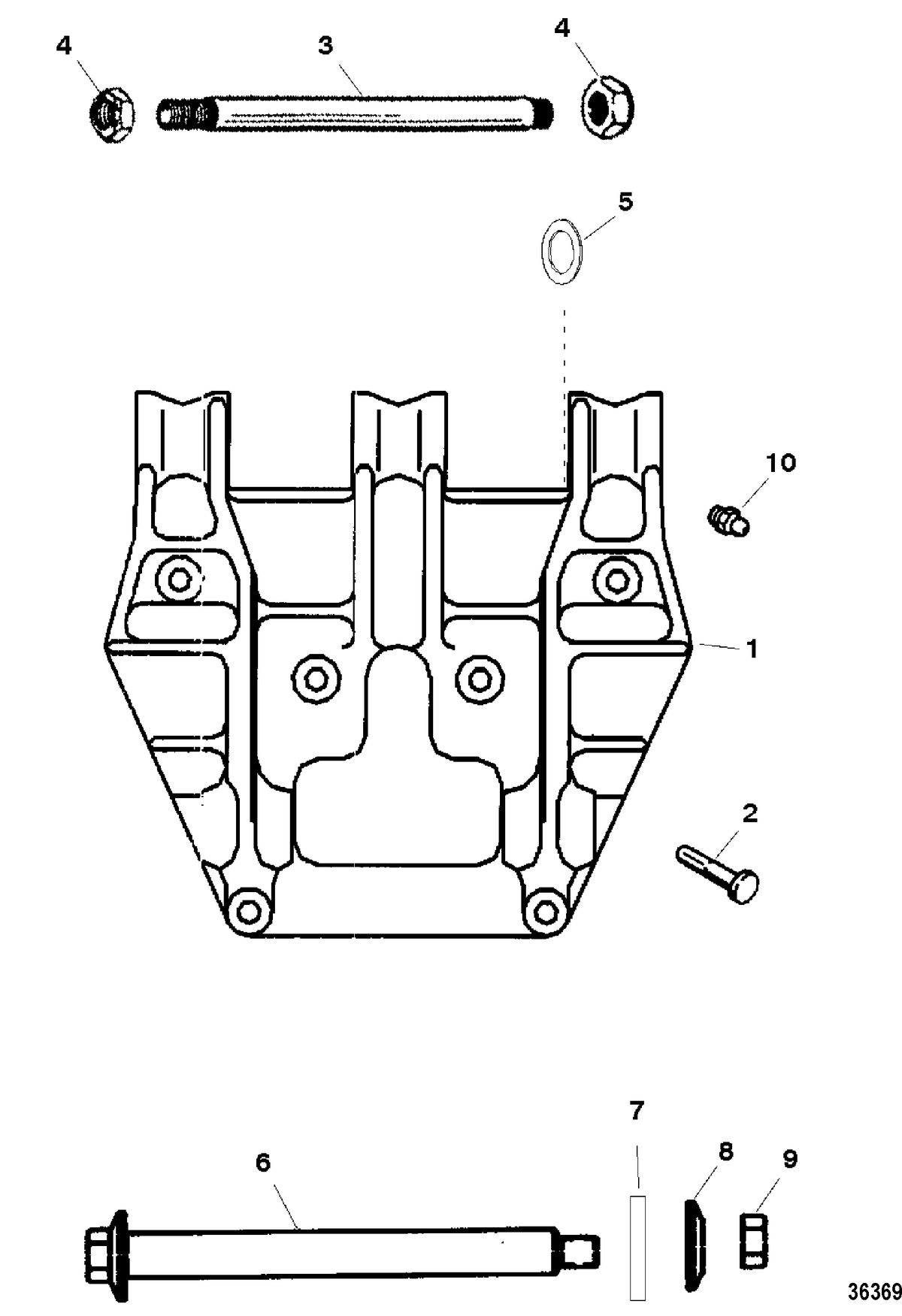 RACE OUTBOARD HI PERF MERC/MAR S3000 TRANSOM BRACKET ASSEMBLY
