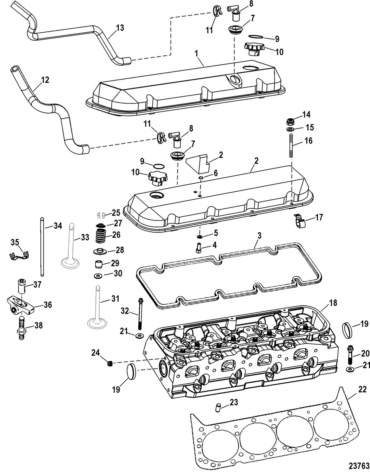 RACE STERNDRIVE 700 SCI Engine Components(Cylinder Head)