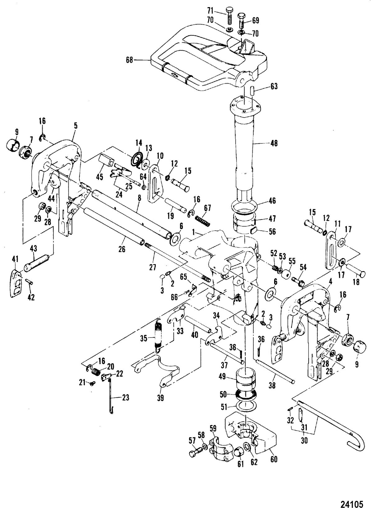 MARINER 40B HP CLAMP AND SWIVEL BRACKET/REVERSE LOCK