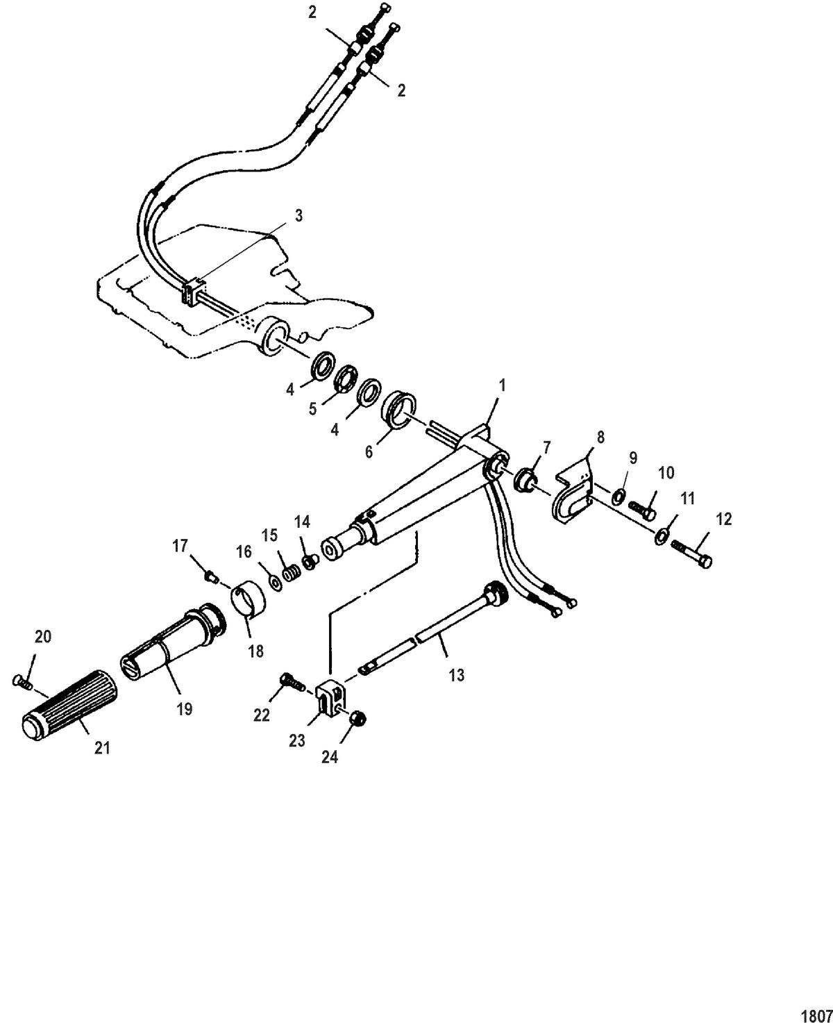 MARINER 25HP KEROSENE STEERING HANDLE