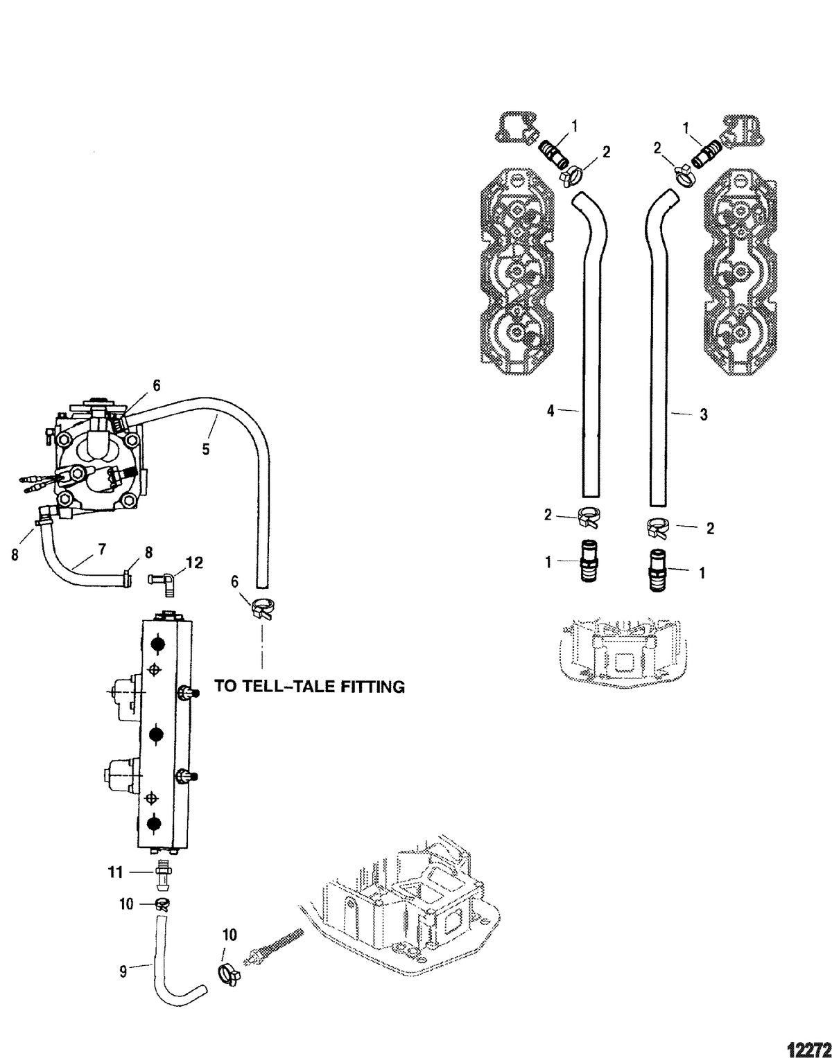 MERCURY/MARINER 200/225 (3.0L DFI) Water Hoses
