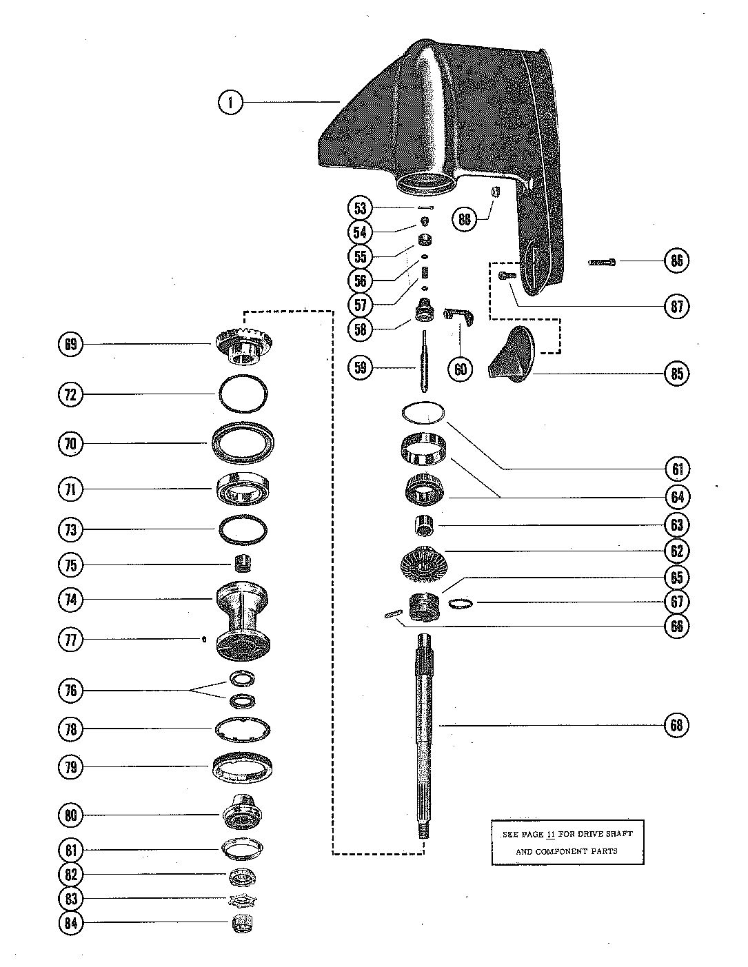 MERCRUISER 898 (1.50 RATIO) 1228 (1.50 RATIO) 1250 (1.32 RATIO) GEAR HOUSING ASSEMBLY