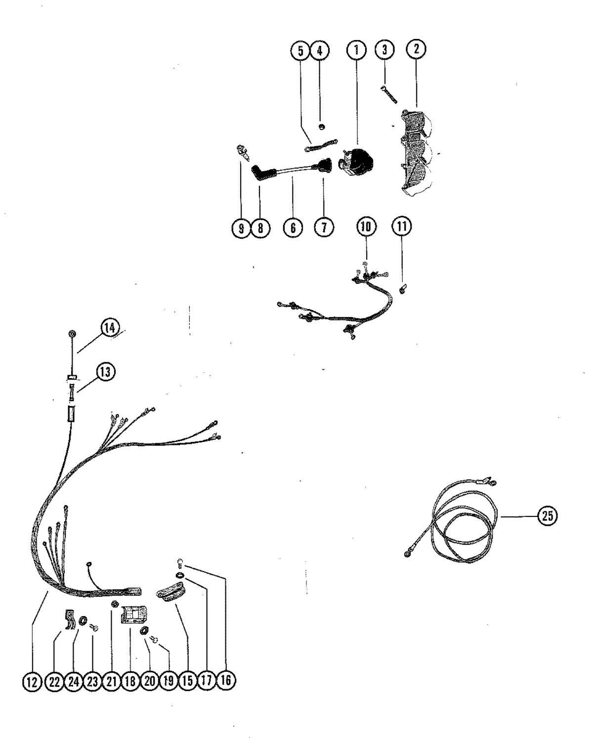 MERCURY MERC 90 WIRING HARNESS AND IGNITION COIL
