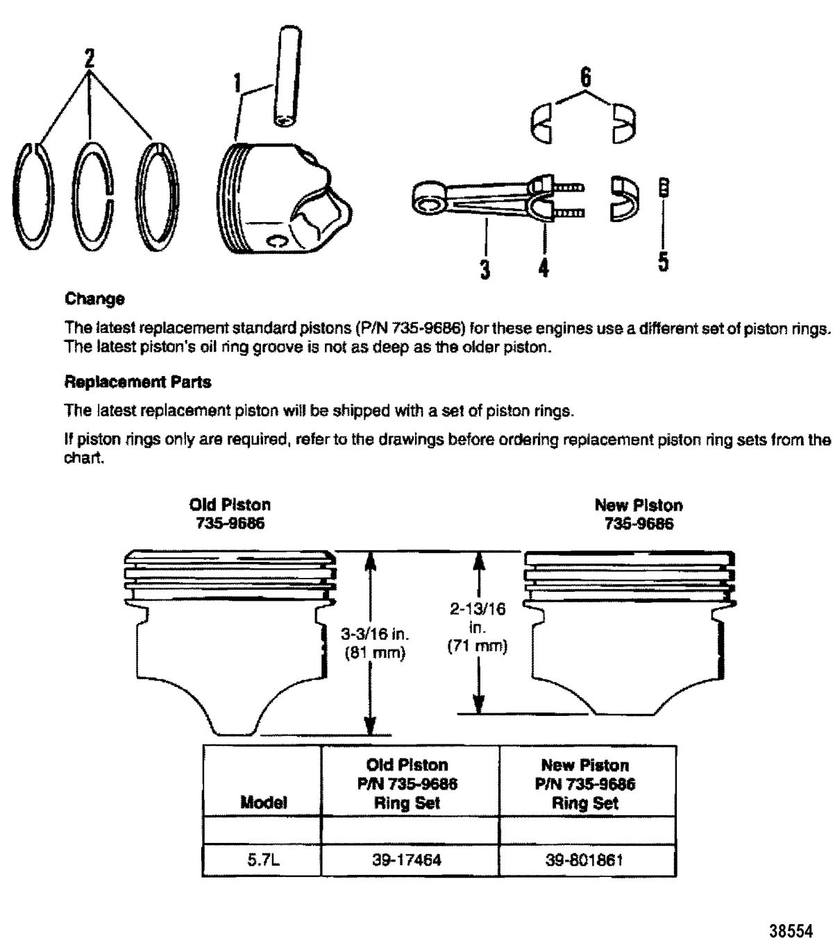 MERCRUISER 5.7L COMPETITION SKI ENGINE Pistons & Connecting Rods