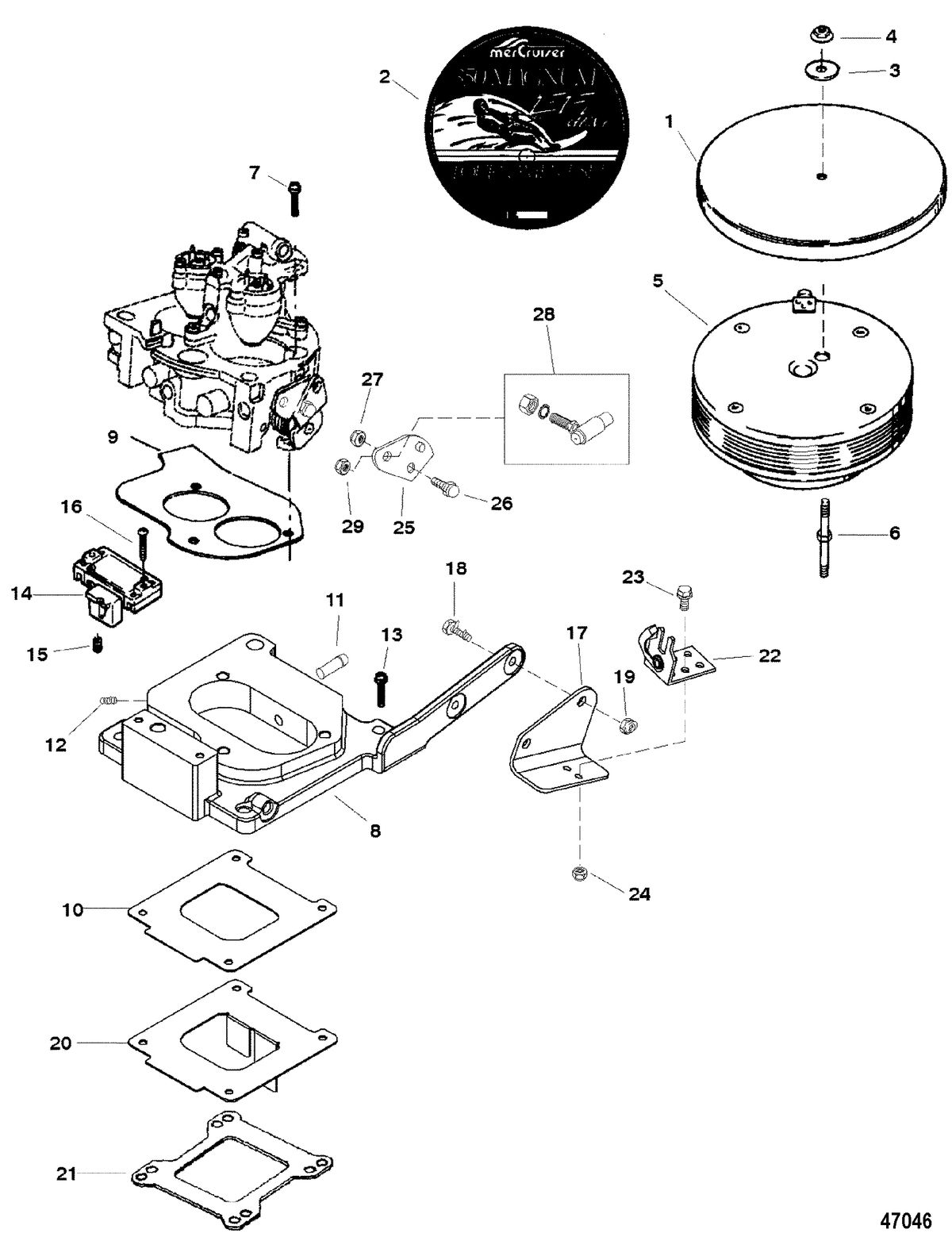 MERCRUISER 350 MAG EFI TBI TOURN SKI (GEN+) THROTTLE LINKAGE