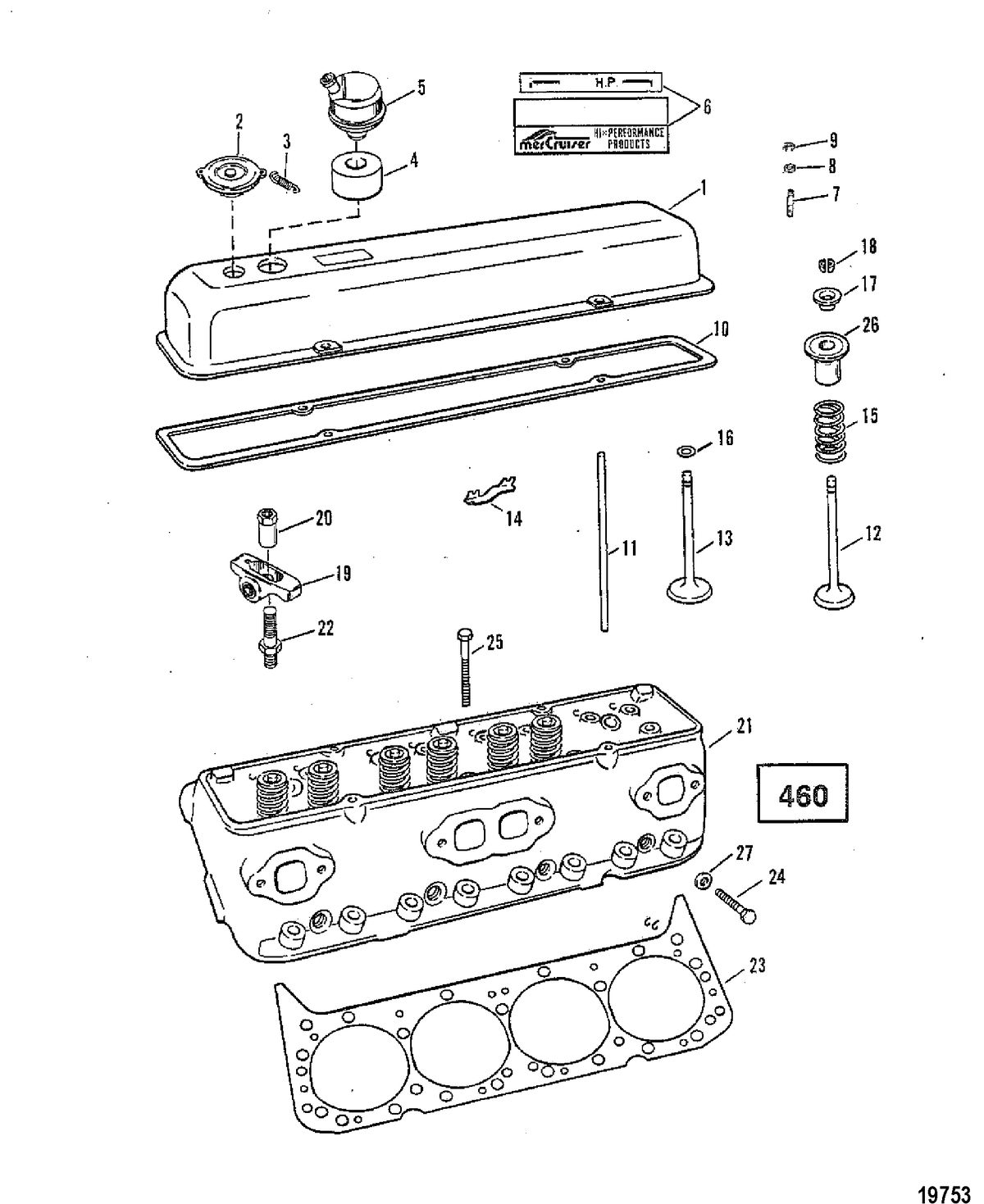 MERCRUISER 370/400/440/460 CYCLONE TRS ENGINE Cylinder Head(460)