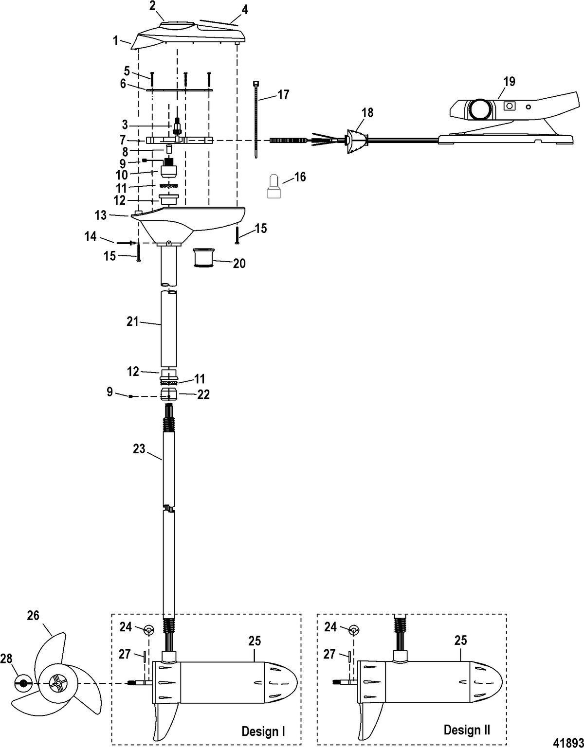 TROLLING MOTOR MOTORGUIDE FRESH WATER SERIES Complete Trolling Motor(Model FW40FB) (12 Volt)