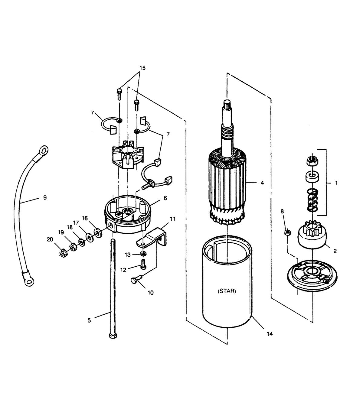 FORCE FORCE 1990 120 H.P. "B" MODEL L-DRIVE STARTER
