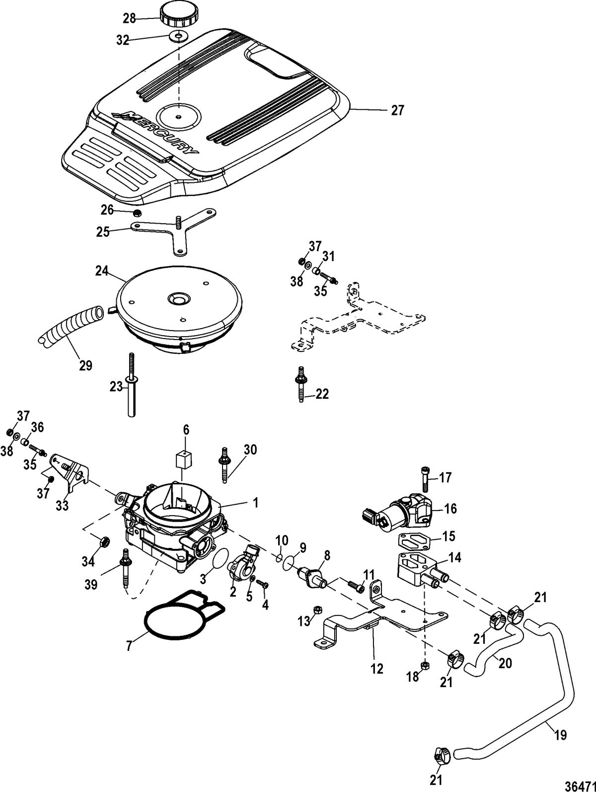 MERCRUISER 4.3L MPI ALPHA/BRAVO Throttle Body
