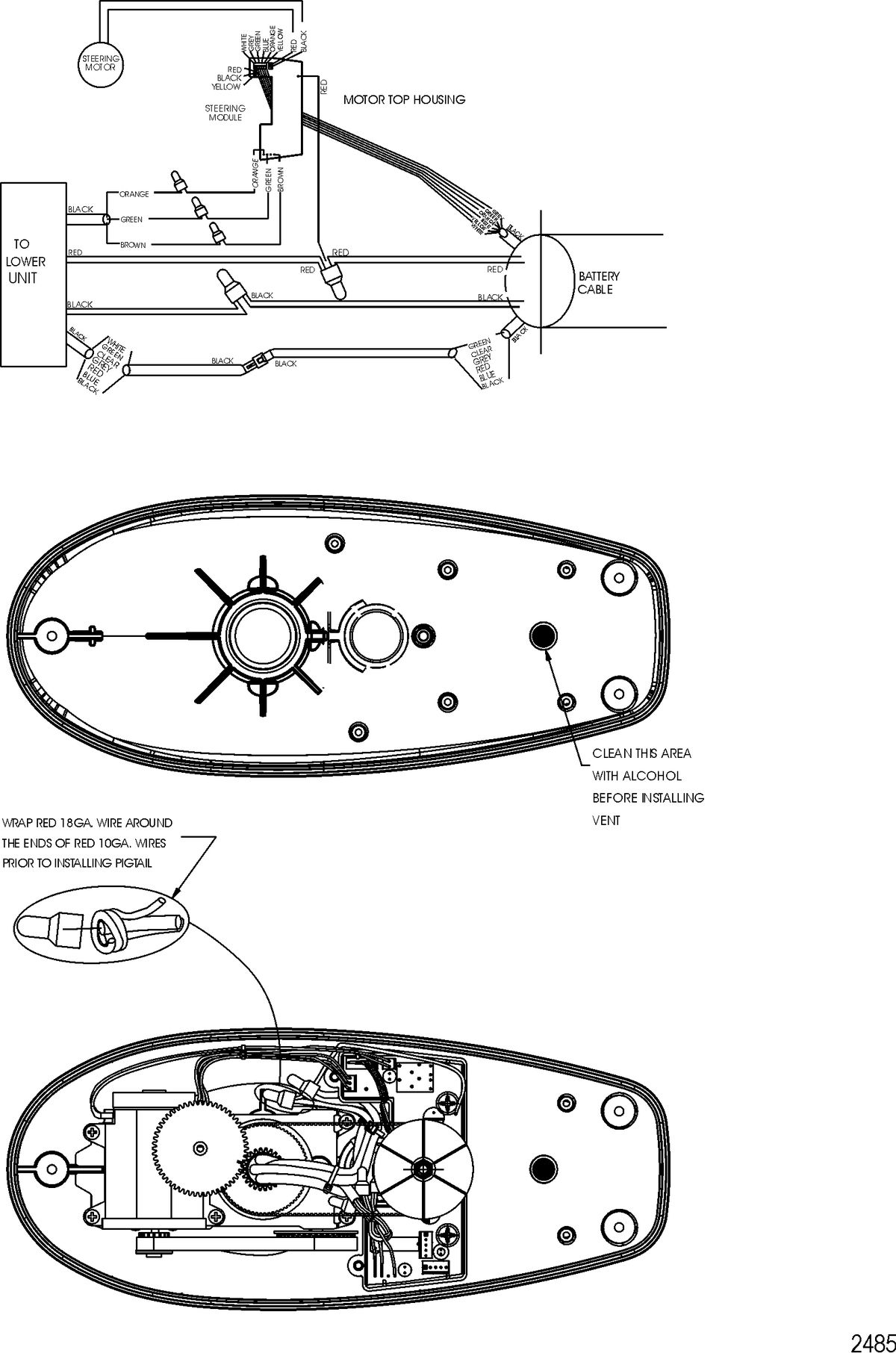 TROLLING MOTOR MOTORGUIDE SALT WATER SERIES Wire Diagram(Model SWDS54FB / SWDS54FBV)