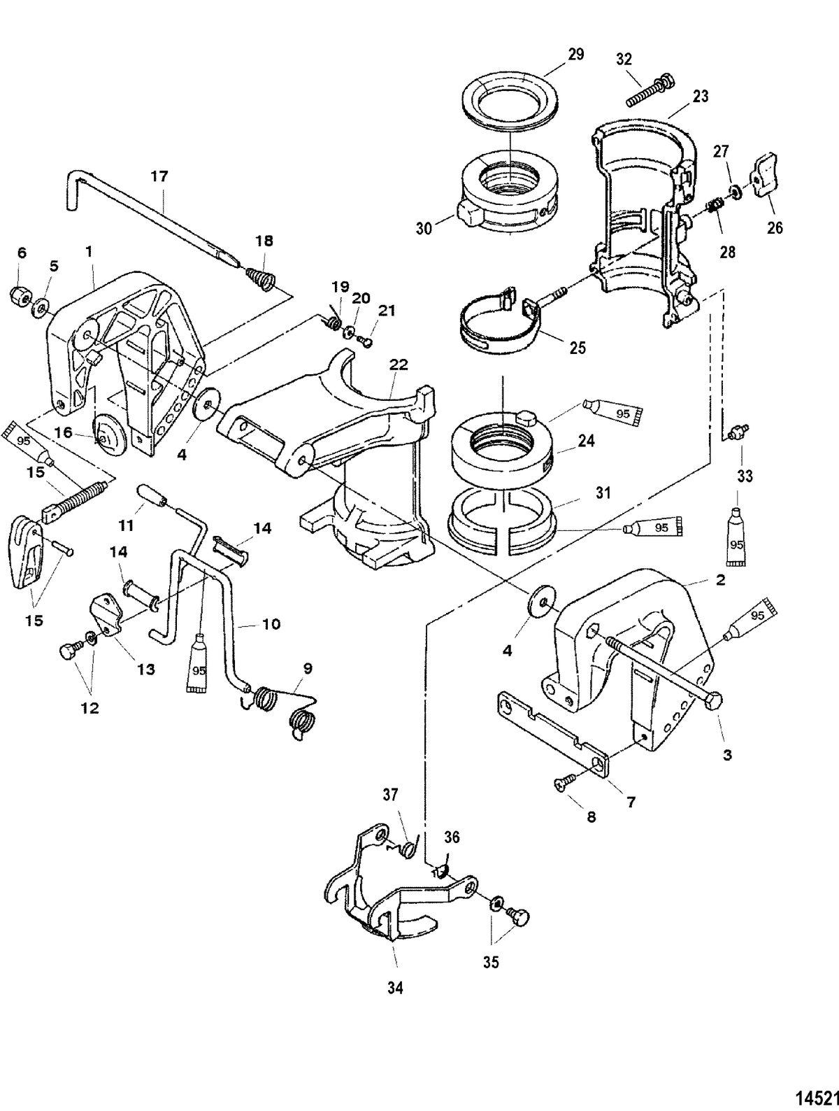 MERCURY/MARINER 4/5/6 4-STROKE Clamp Brackets