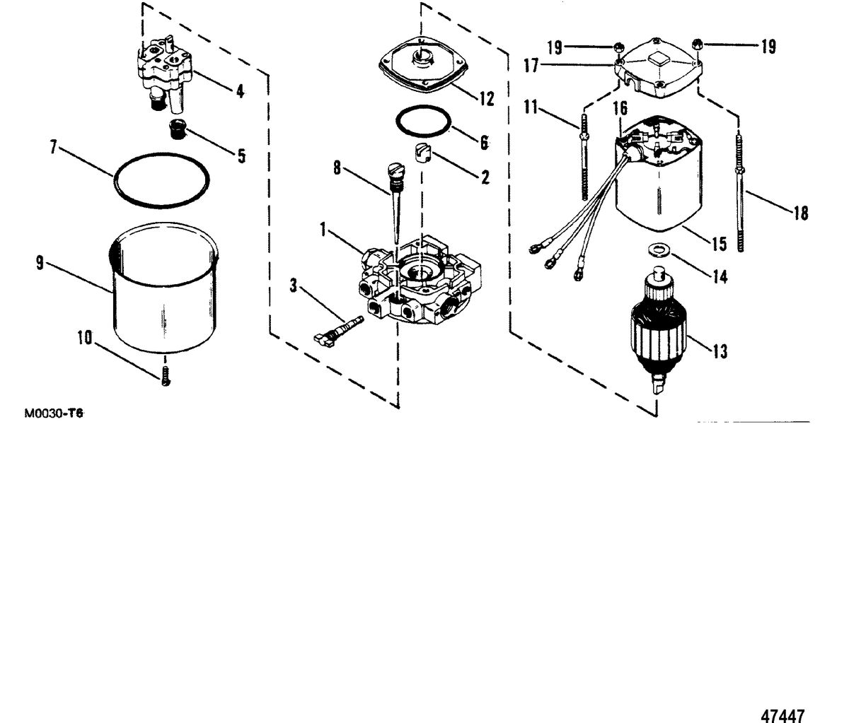 MERCRUISER TR (200 RATIO) TRS (1.50 RATIO) STERN DRIVE HYDRAULIC PUMP(OILDYNE PUMP METAL RESERVOIR)