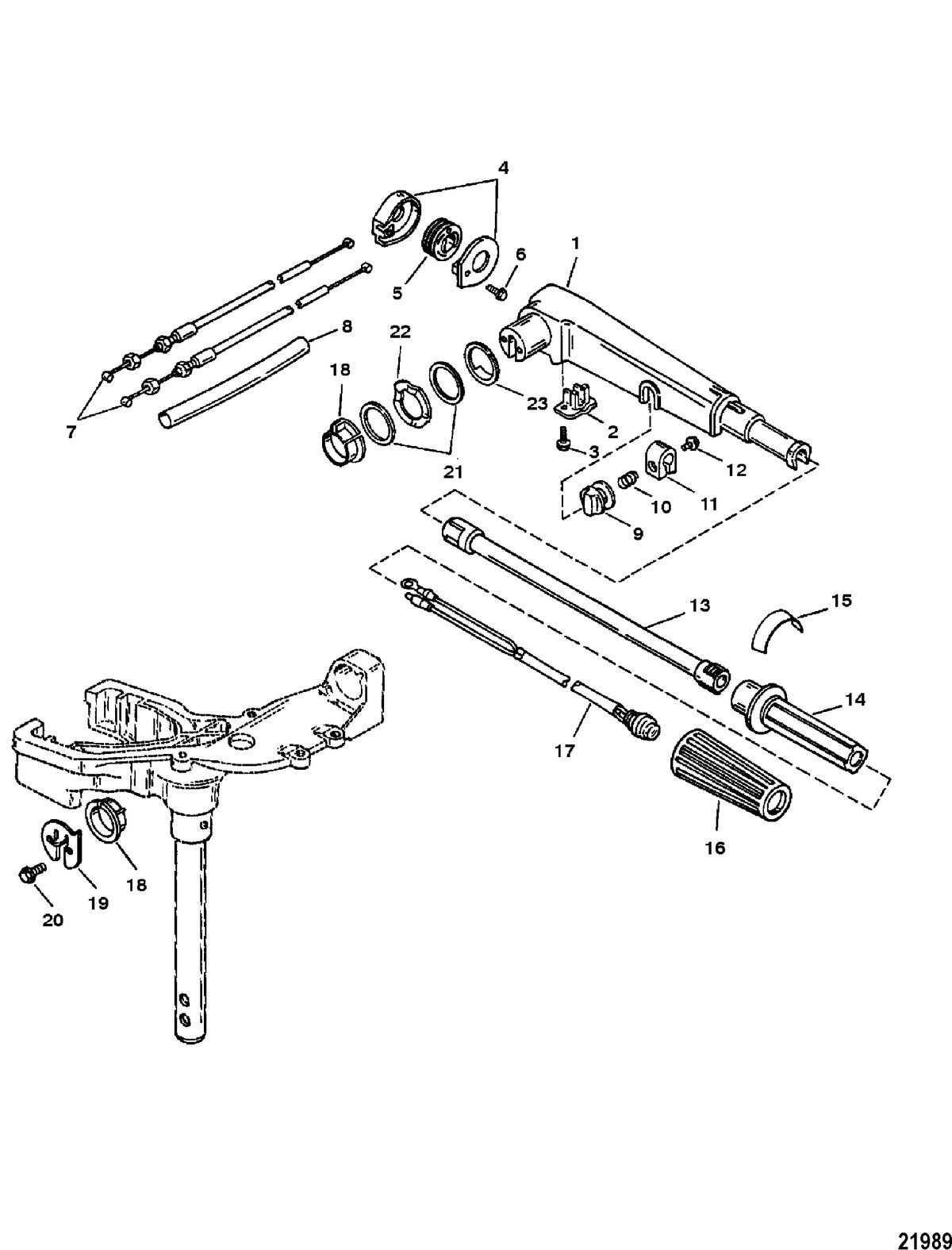 MERCURY/MARINER SEA PRO/MARATHON 15 H.P. Steering Handle