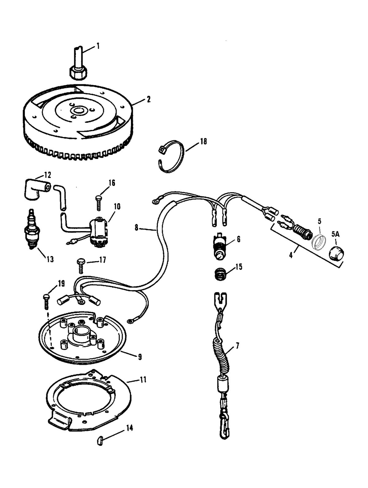 FORCE 9.9/15 H.P. IGNITION SYSTEM (SER. # E035000 THRU E090399)