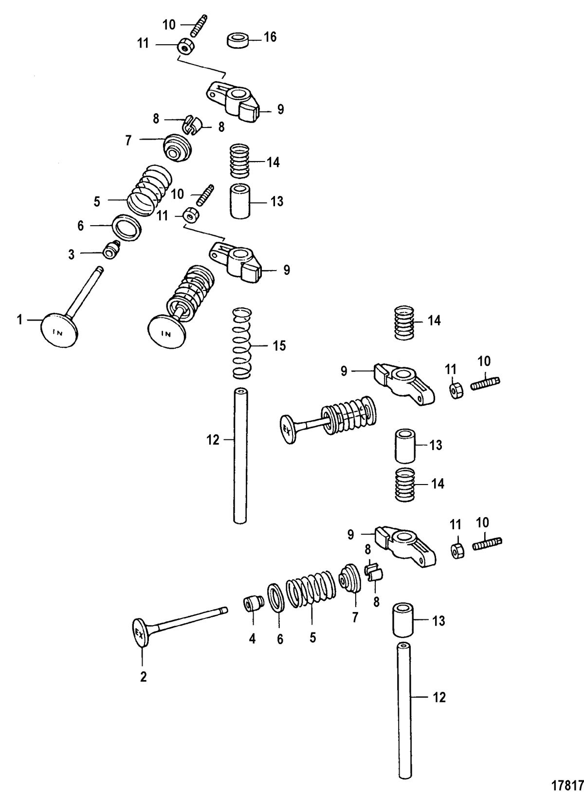 MERCURY 15 HP SEAPRO 4-STROKE Intake Valve and Exhaust Valve